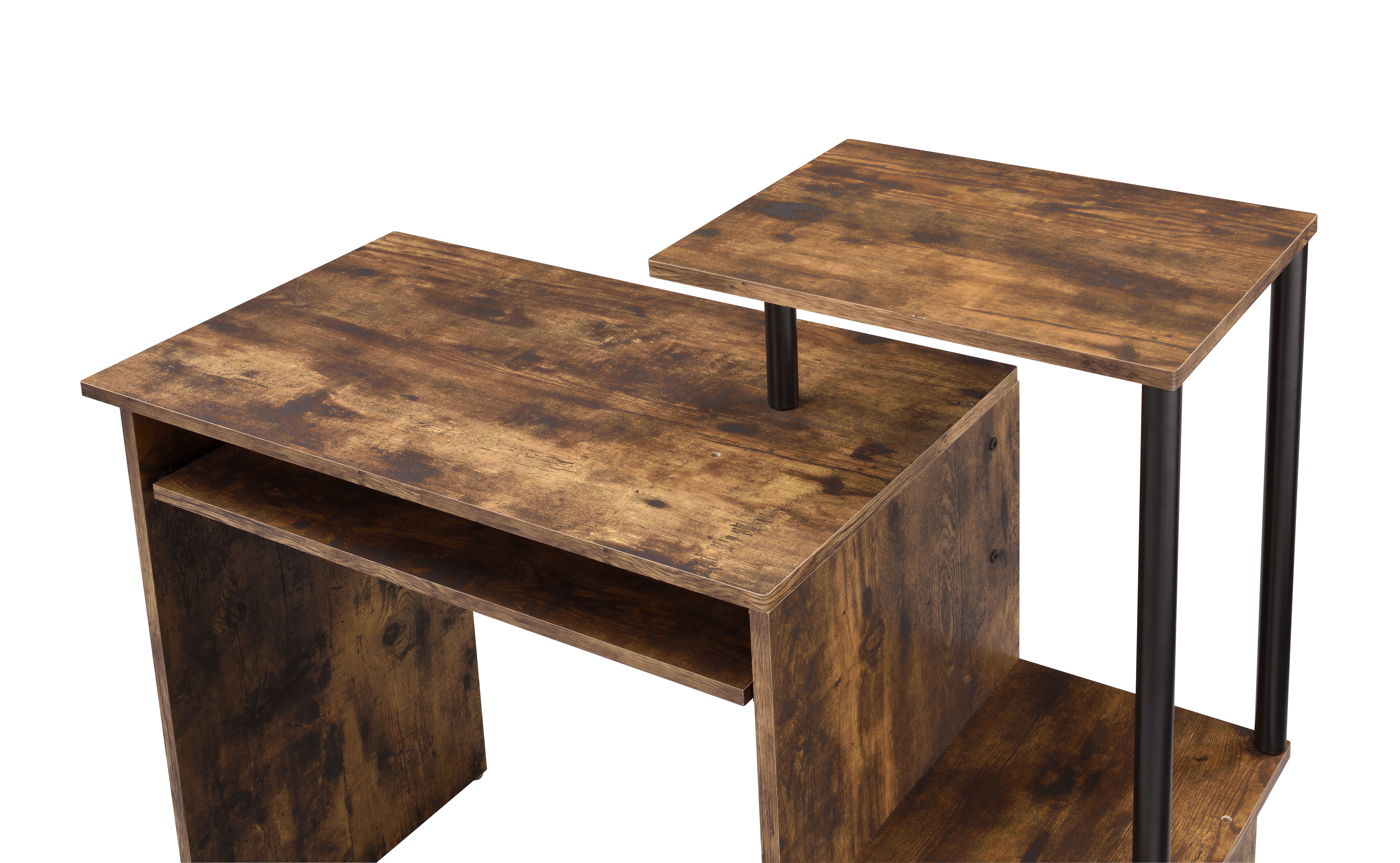 Lyphre Weathered Oak & Black Finish Computer Desk