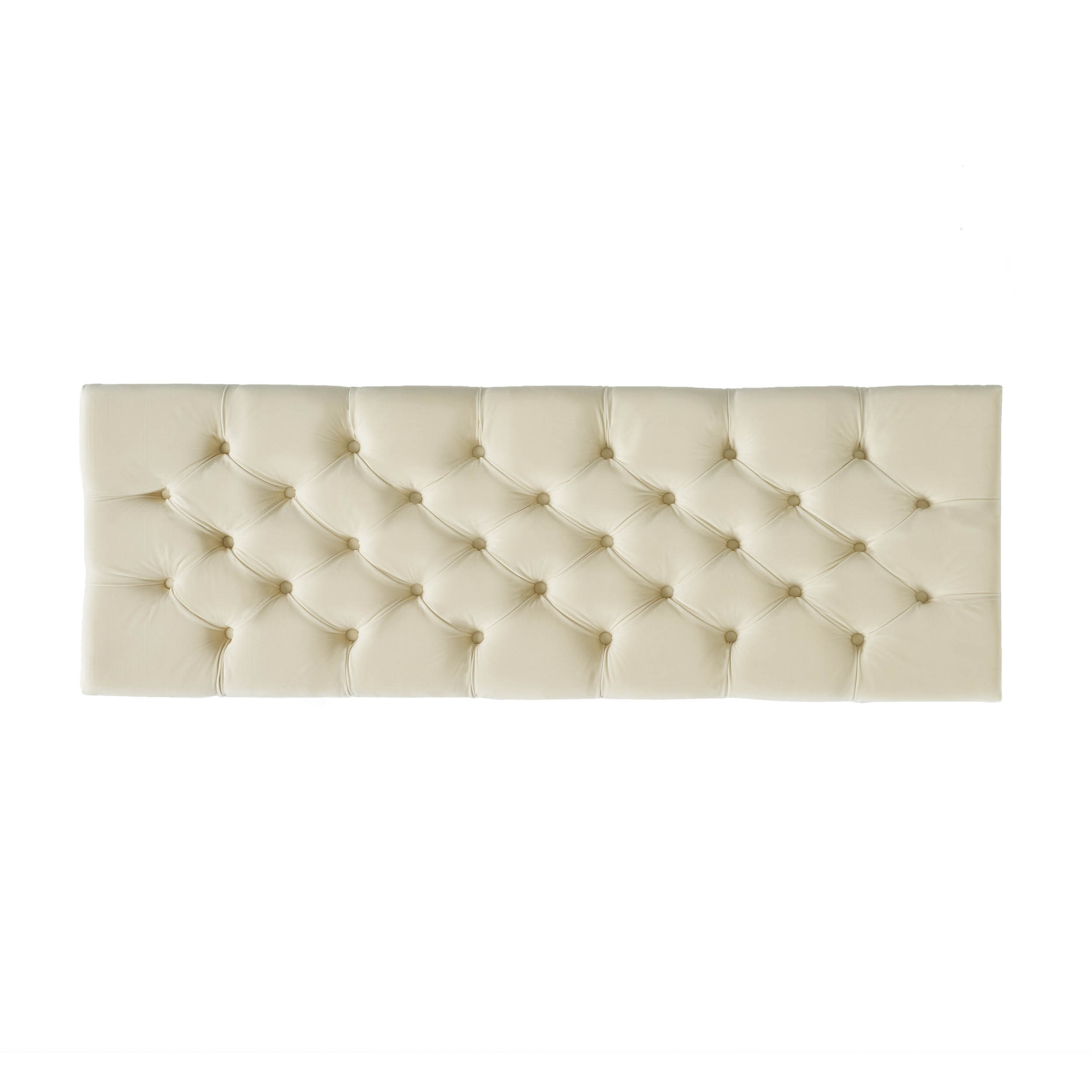 Button - Tufted And Diamond - Stitched Storage Ottoman, Beige