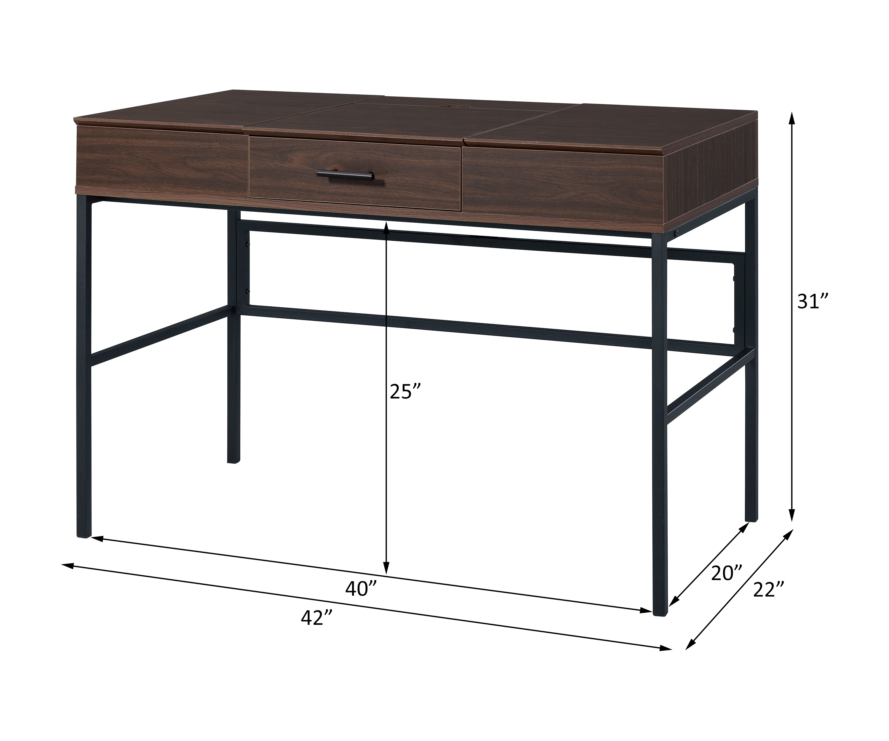 Oak & Black Writing Desk, picture 4 of 4