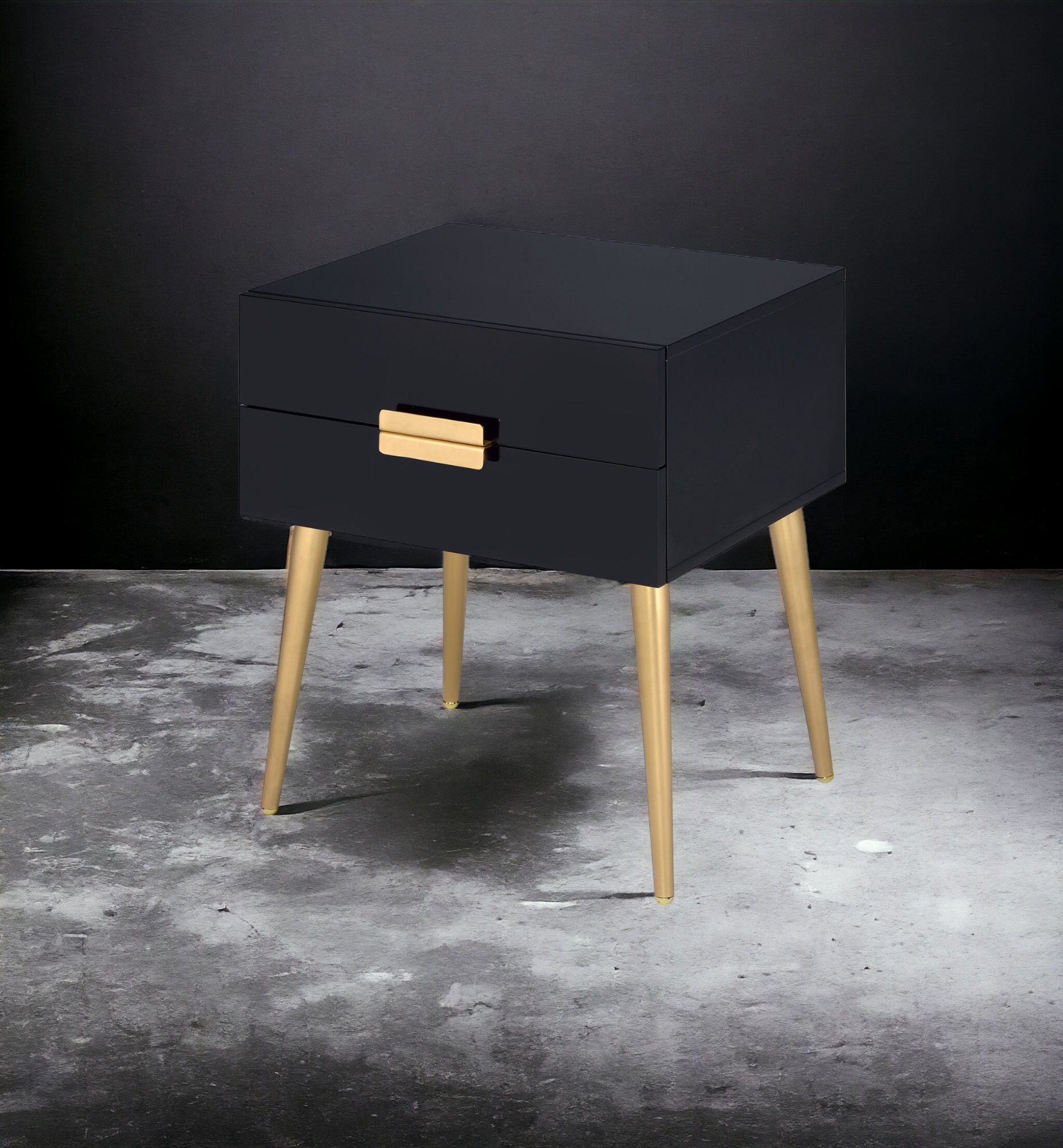 Metal End Table with Drawers