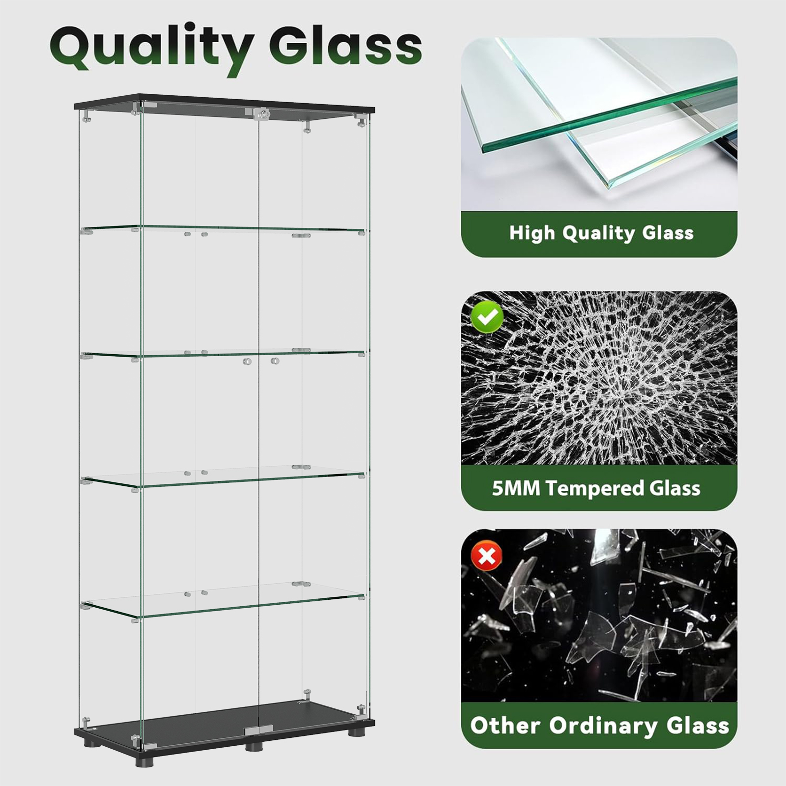 Glass Display Cabinet with Double Doors, picture 4 of 4