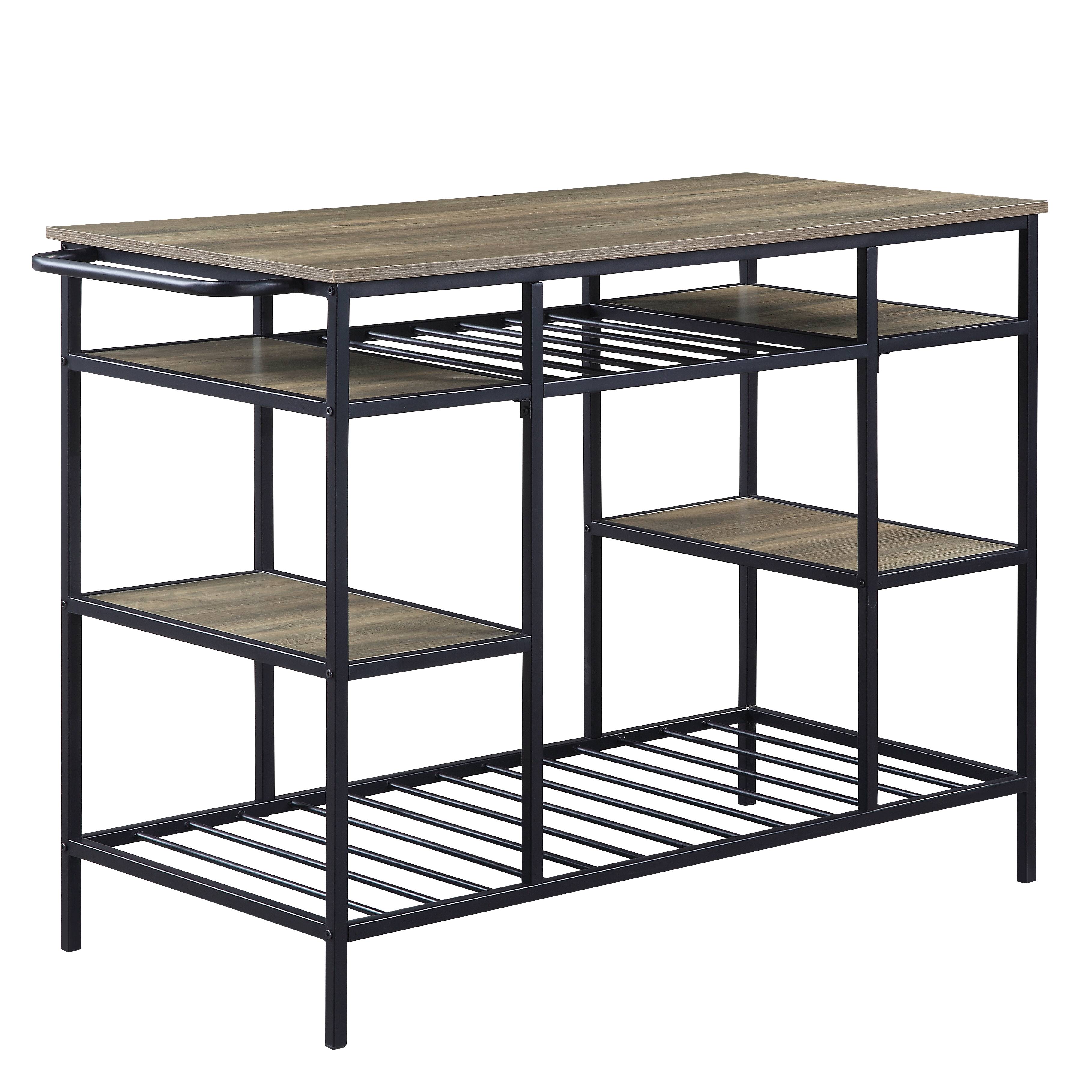 Oak & Black Kitchen Island, picture 2 of 4