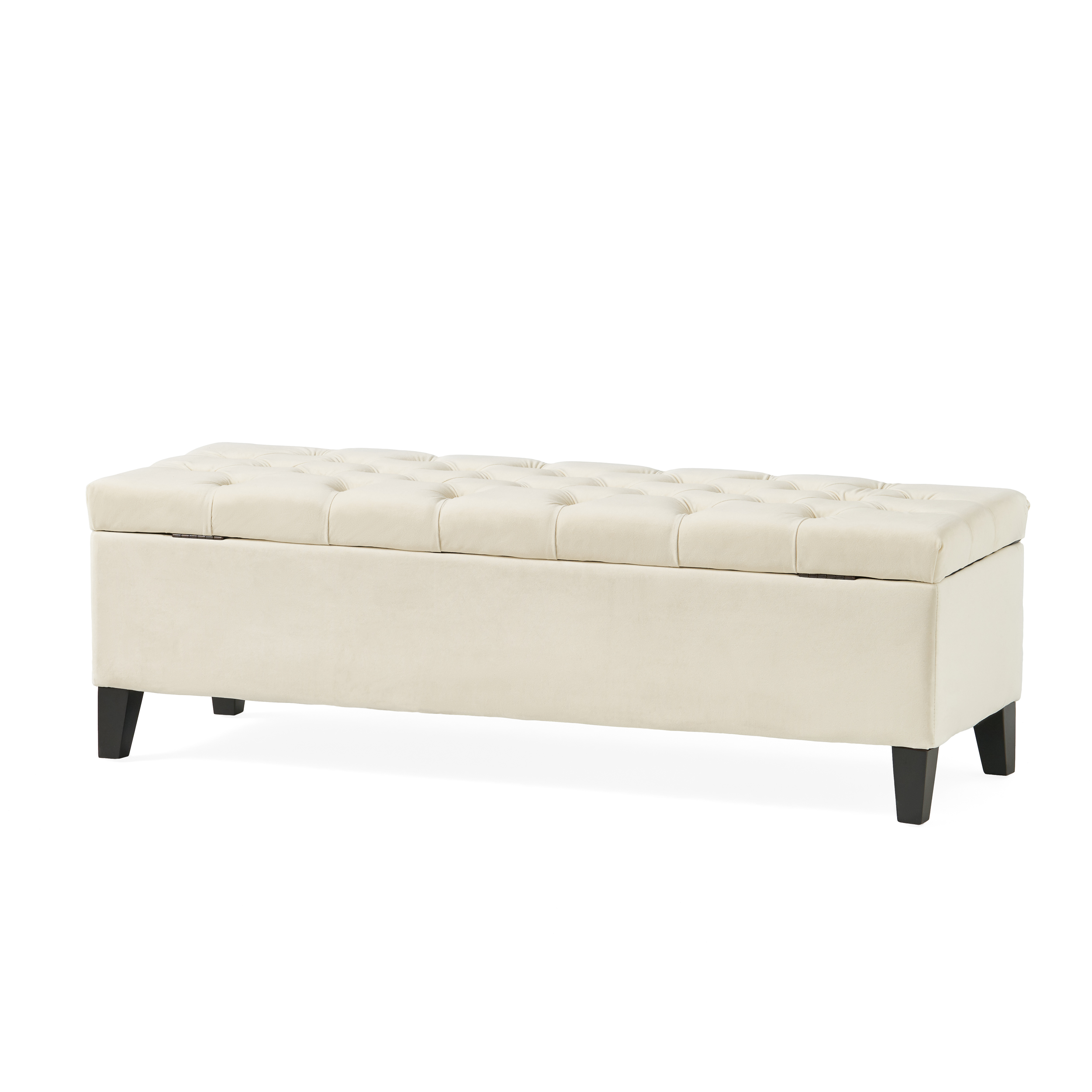 Button-Tufted Storage Ottoman