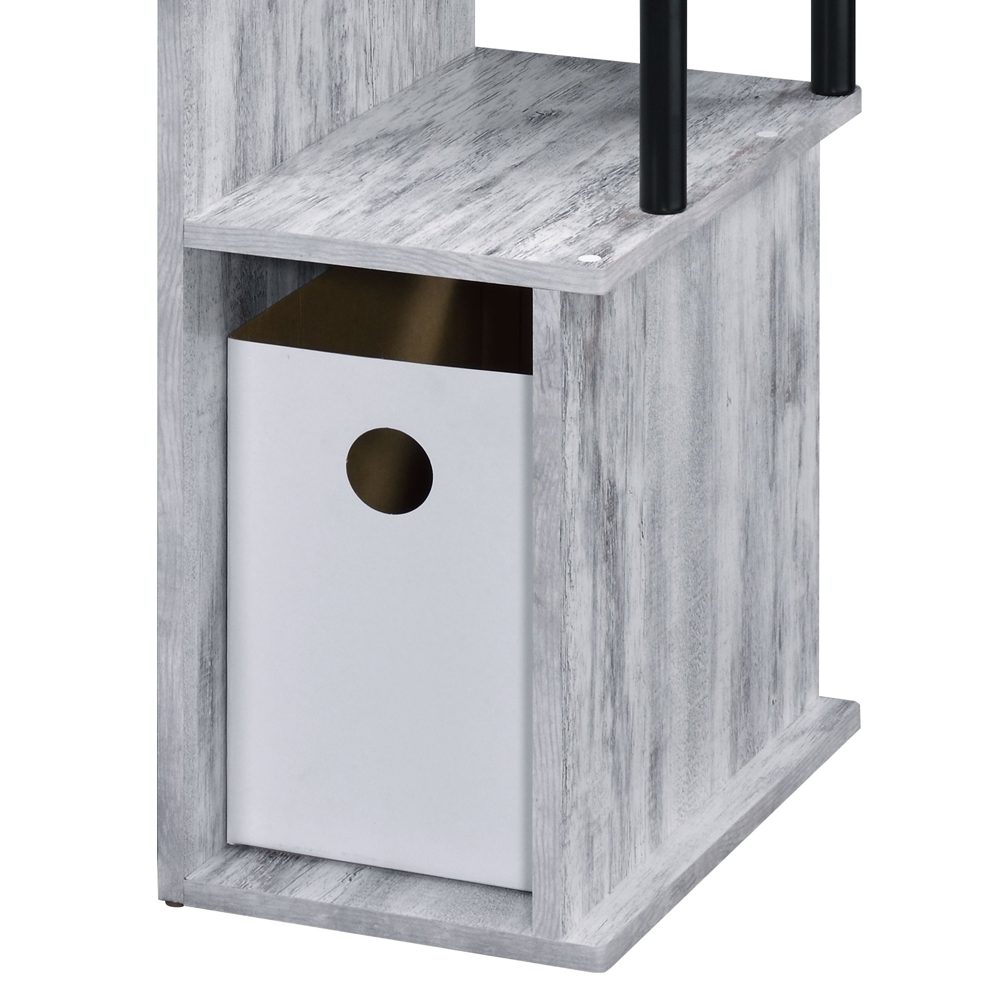 Lyphre Antique White & Black Finish Computer Desk 4
