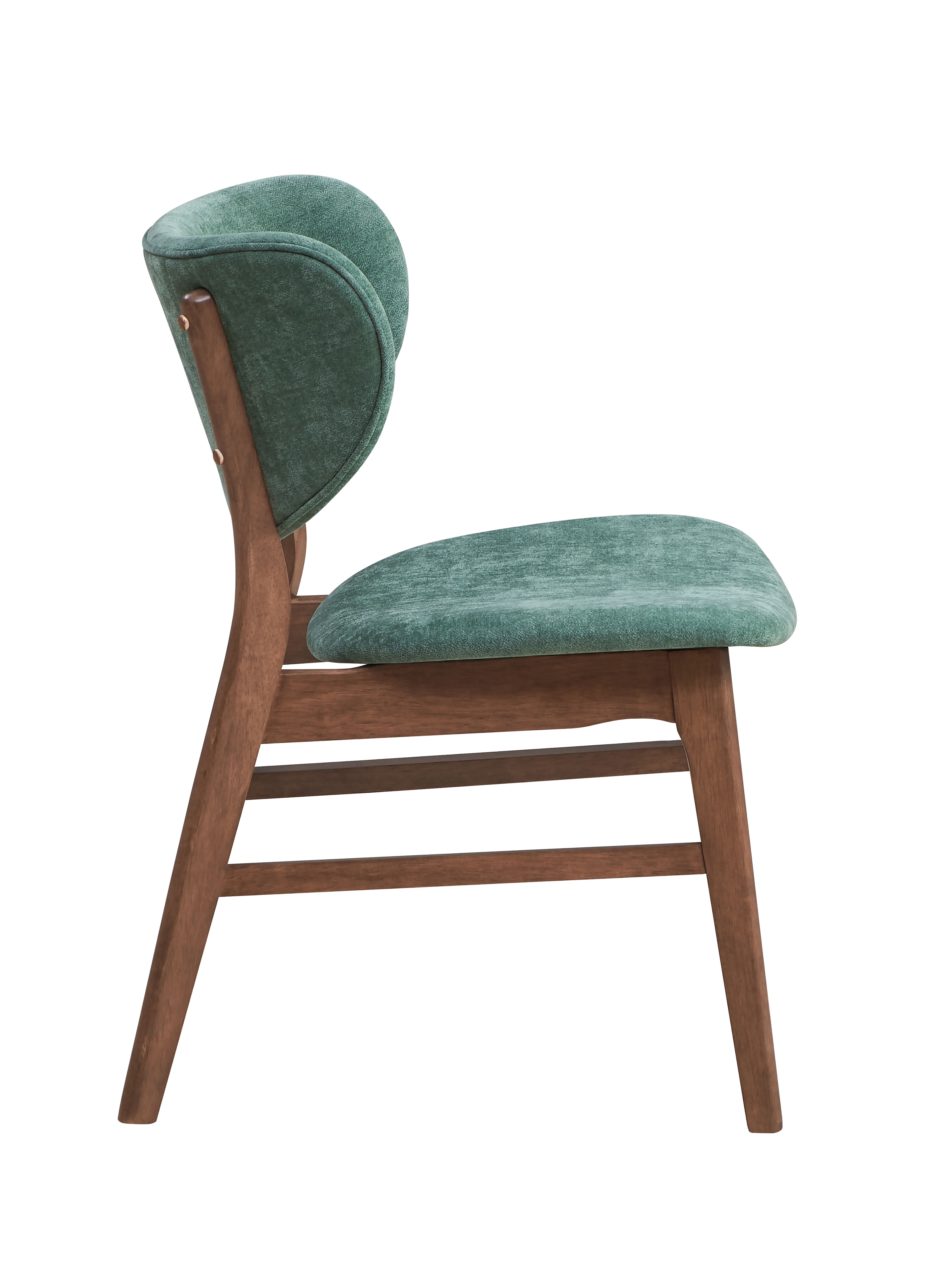 Fabric & Walnut Finish Side Chair