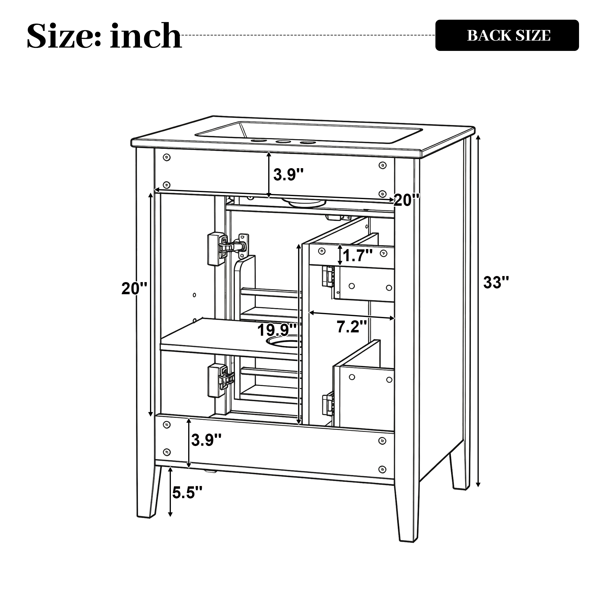 24  Bathroom Vanity With Sink,Ceramic Sink,Bathroom Cabinet With 1 Tip-out Drawers And 2 Pull-out Storage Drawers, Soft-Closing Door With Storage Rack, Solid Wood Legs, One Package, Blue Gray