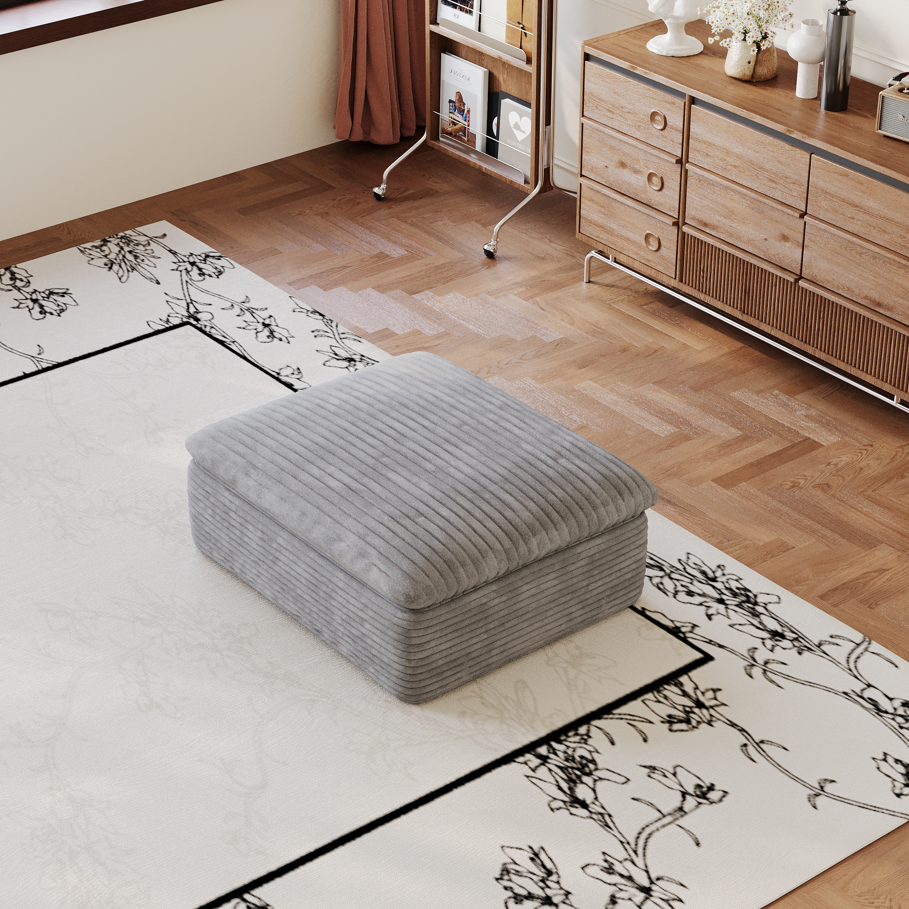 Fabric Ottoman, picture 2 of 4