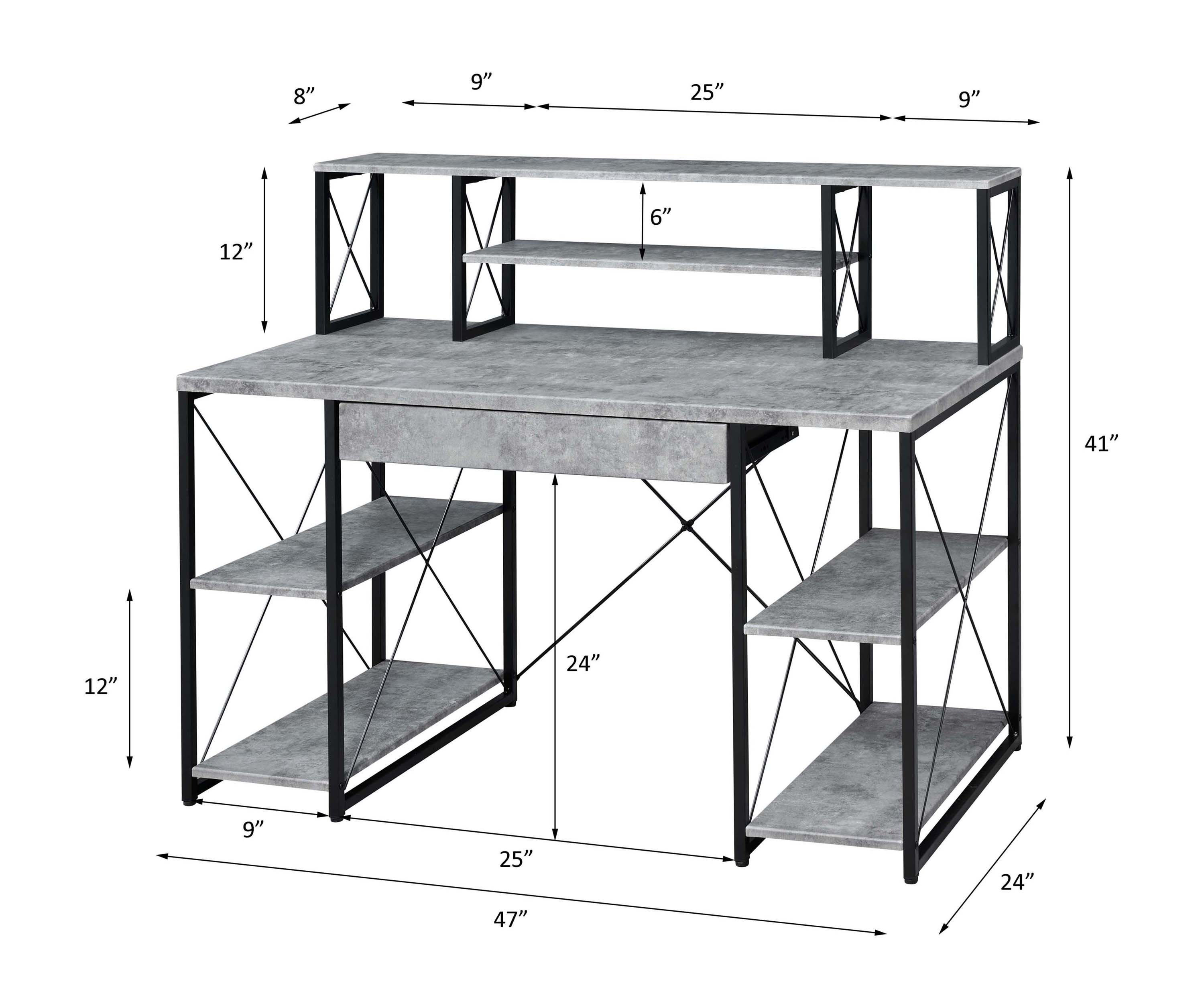 Amiel All Purpose Gray Finish Writing Desk image 2