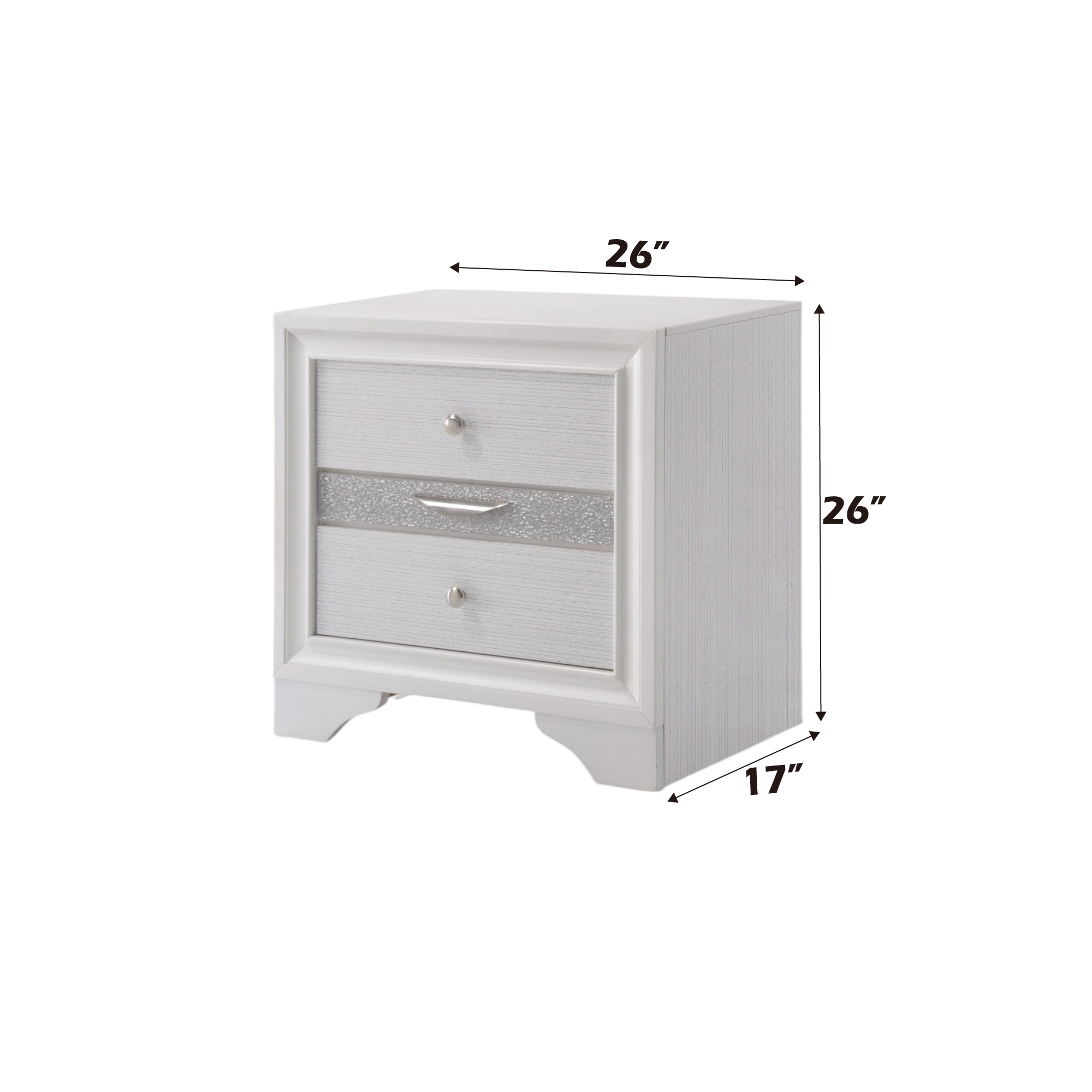 White Nightstand with Drawers, picture 4 of 4