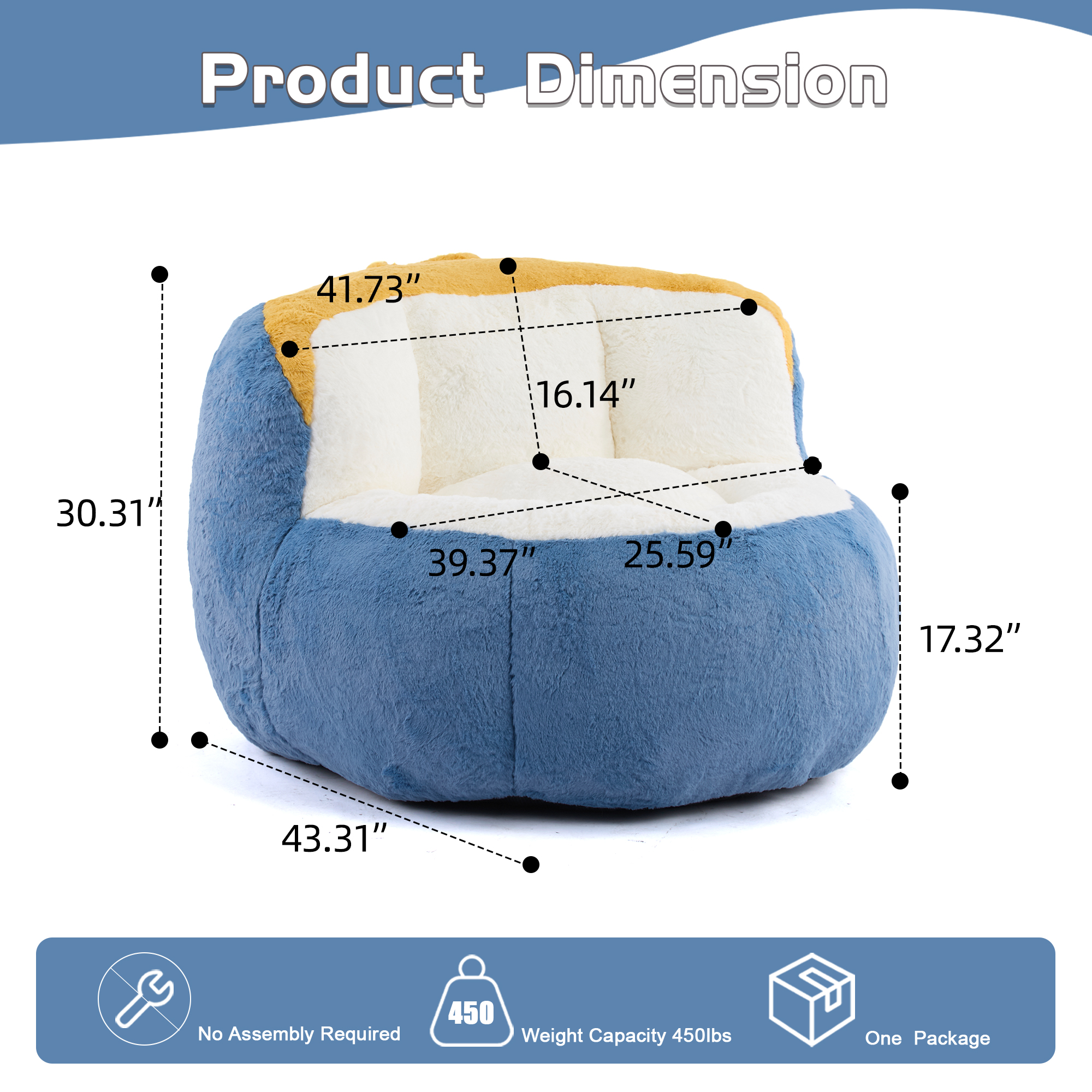 Faux Fur Bean Bag Chair, picture 4 of 4