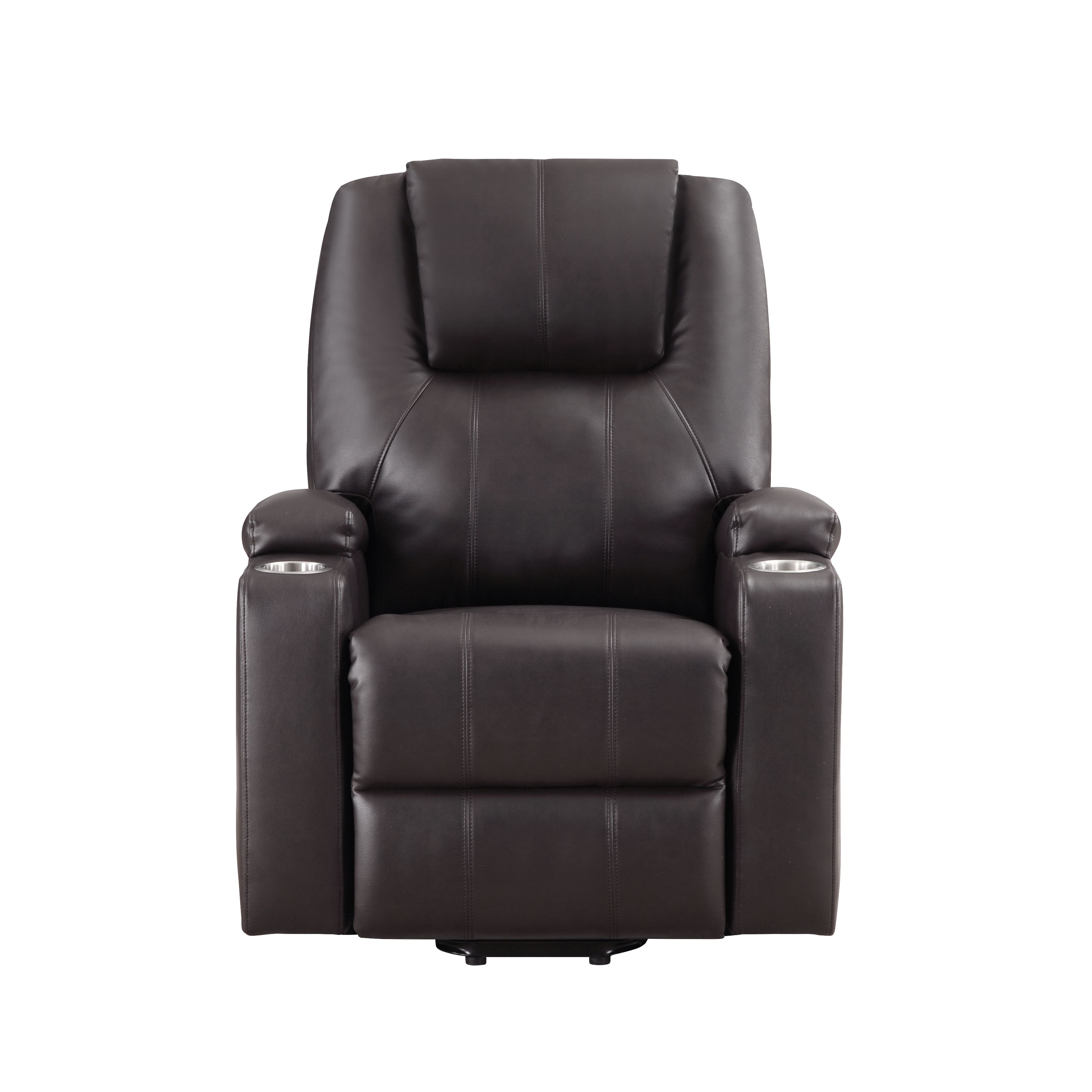 Brown Leather Recliner Aire W Power Lift & Massage — photo 5