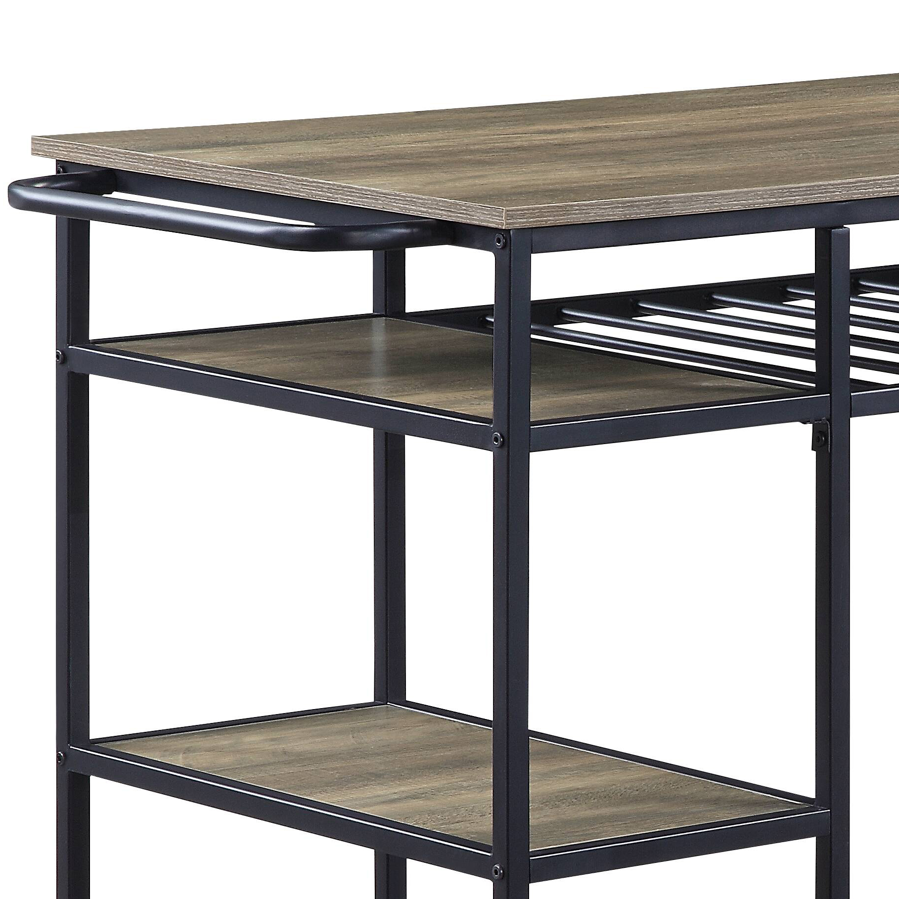 Oak & Black Kitchen Island, picture 4 of 4