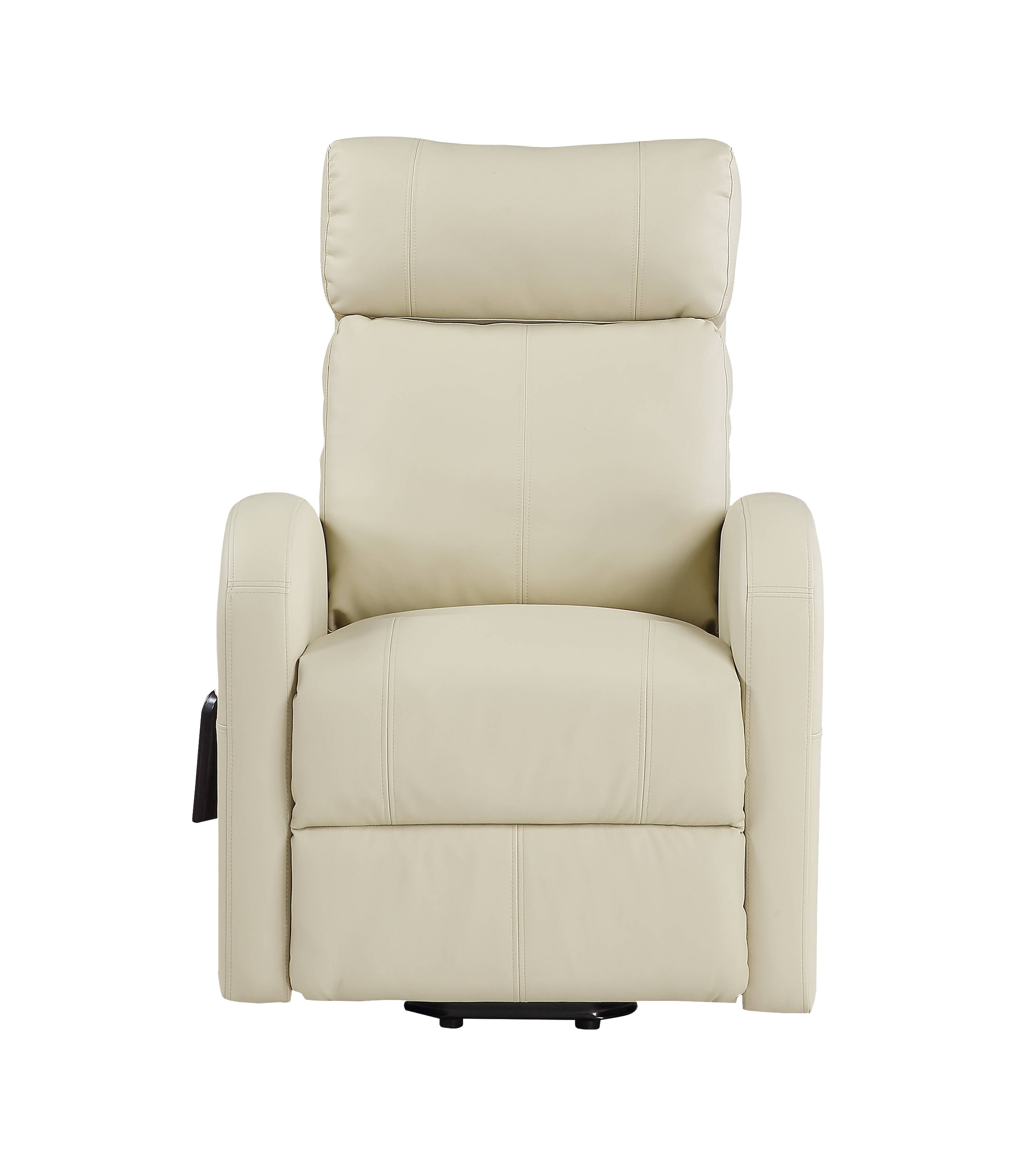 Ricardo Beige Synthetic Leather Power Motion Recliner W Lift — photo 2