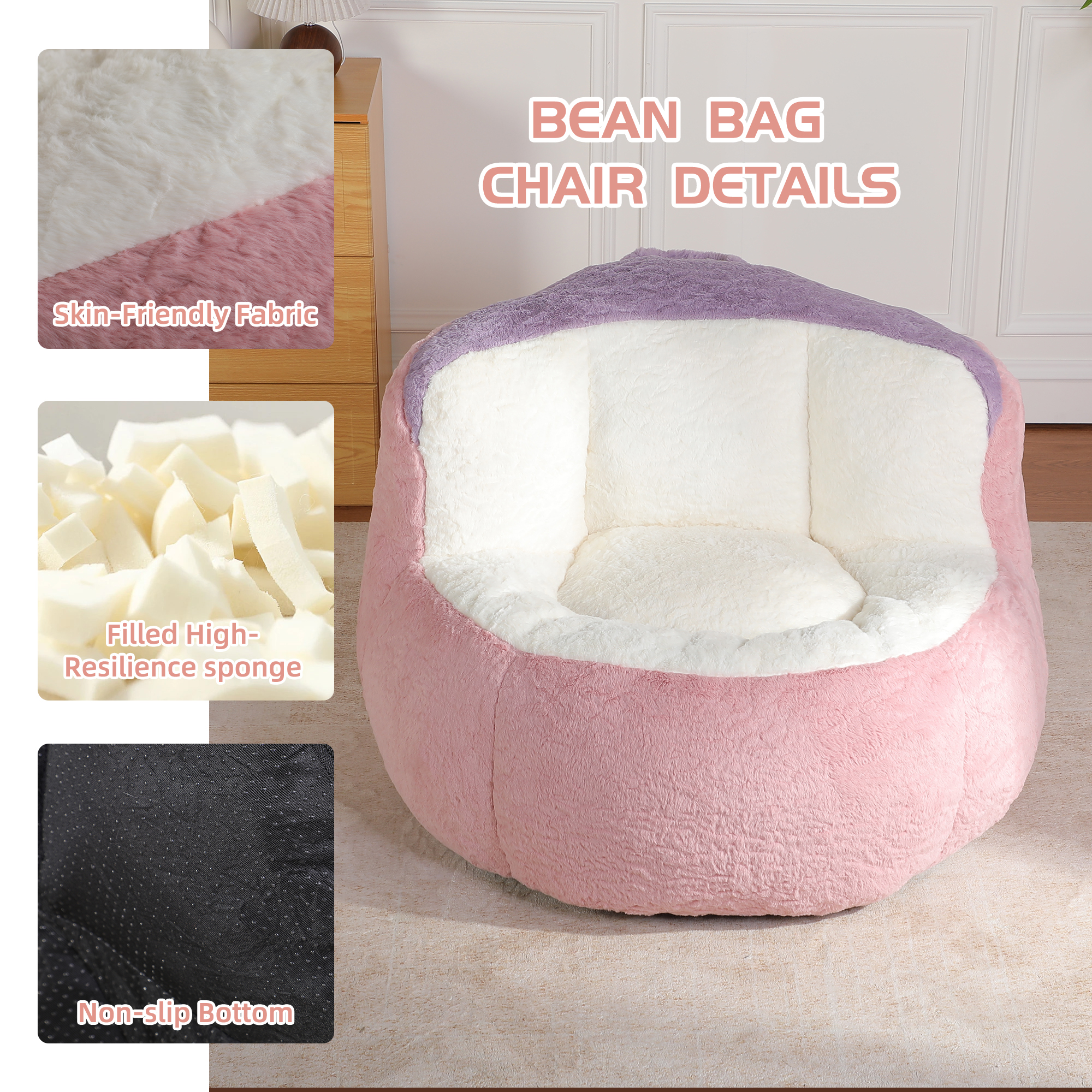 Faux Fur Bean Bag Chair, picture 4 of 4