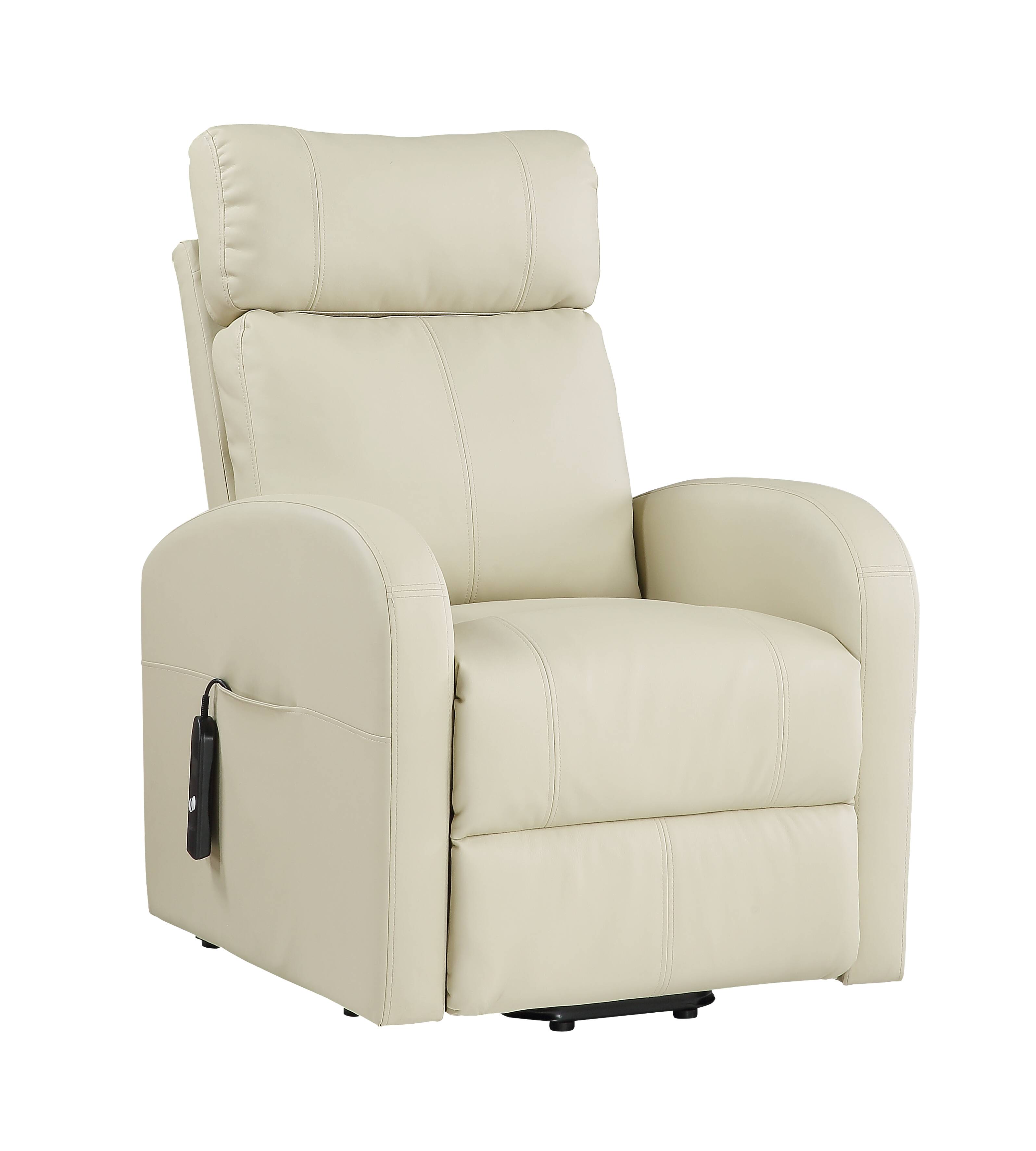 Ricardo Beige Synthetic Leather Power Motion Recliner W Lift — photo 4