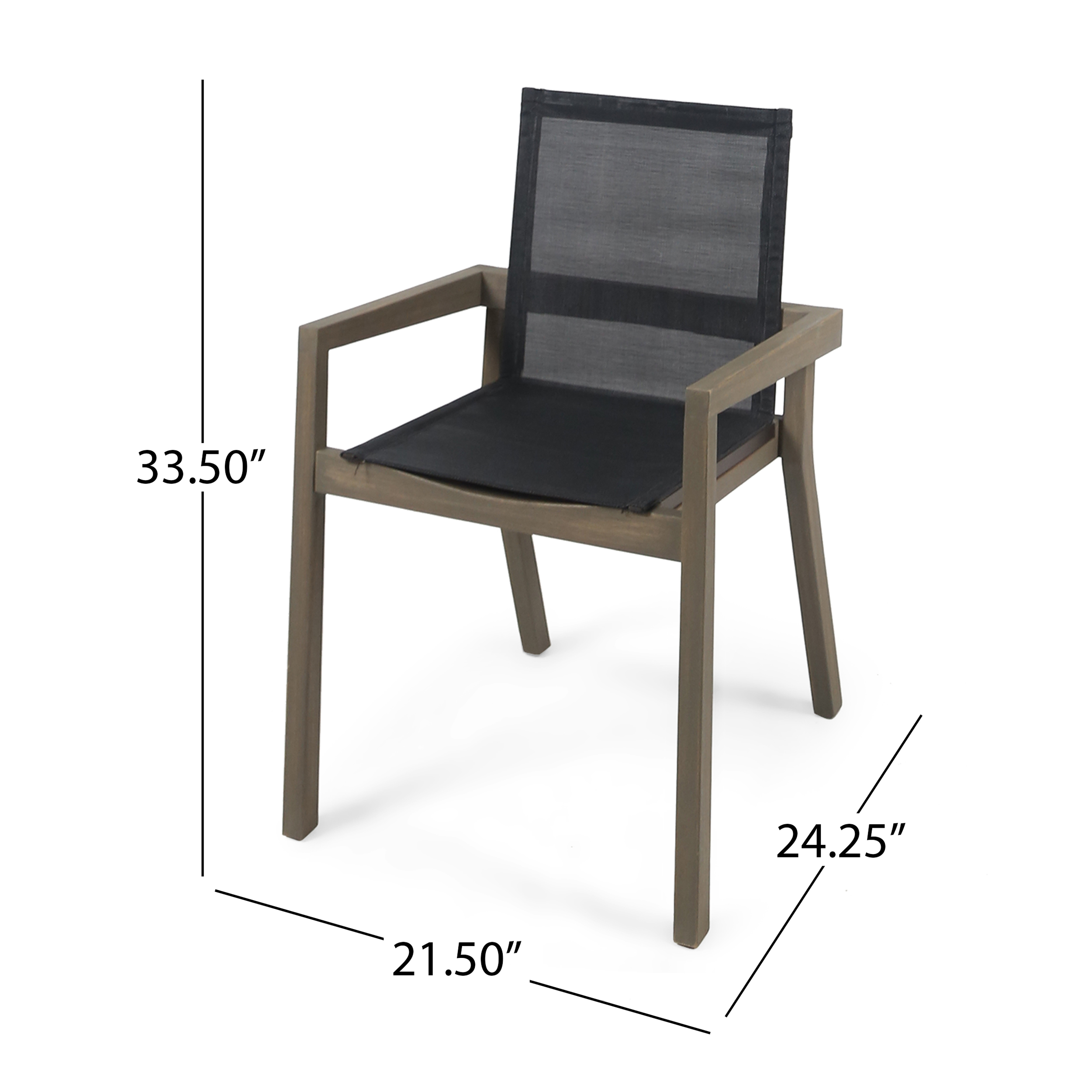 Acacia Wood Dining Chair Set, picture 4 of 4