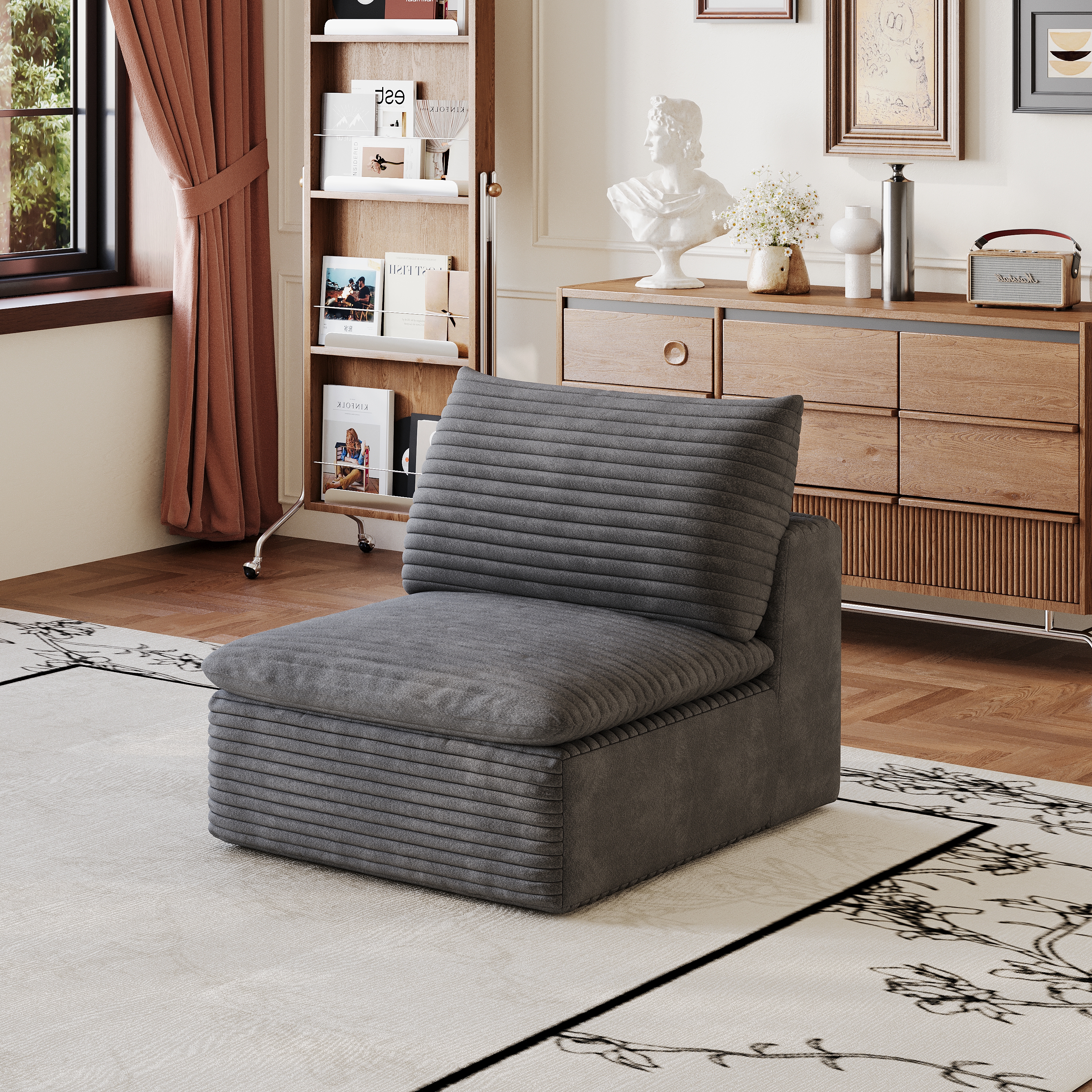 Fabric Sofa with Ottoman, picture 3 of 4