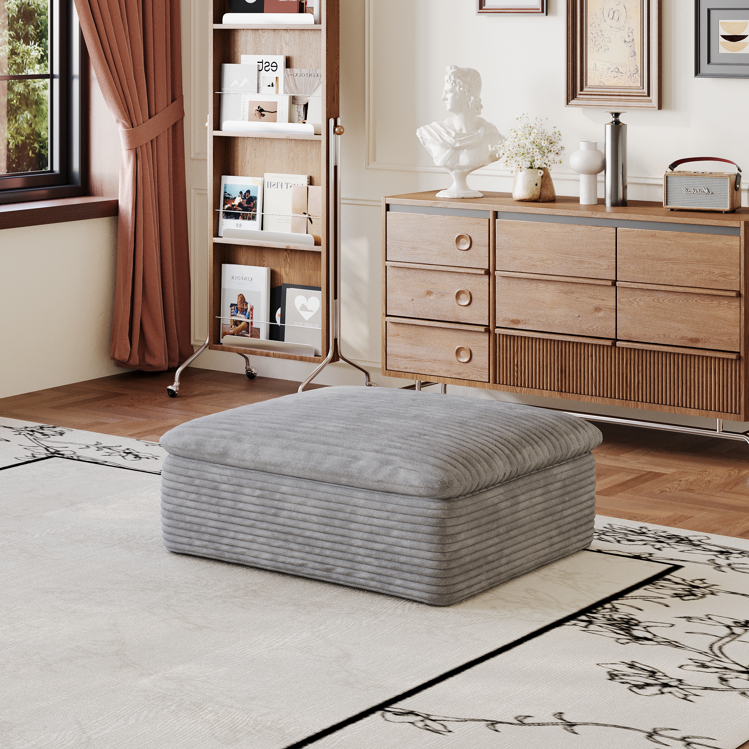 Fabric Modular Sofa Seat and Ottoman, picture 3 of 4