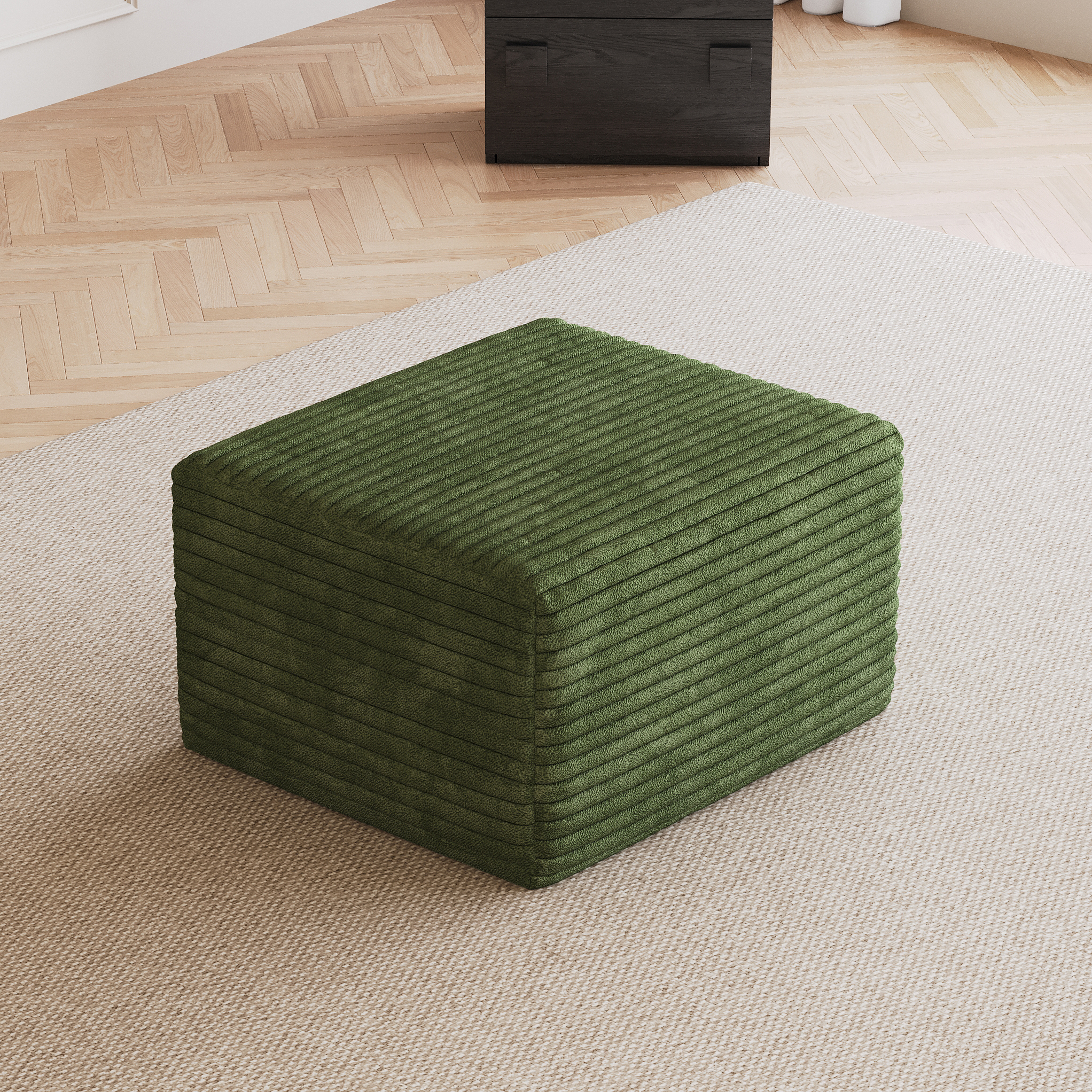 Green Corduroy Sofa Ottoman, picture 2 of 4