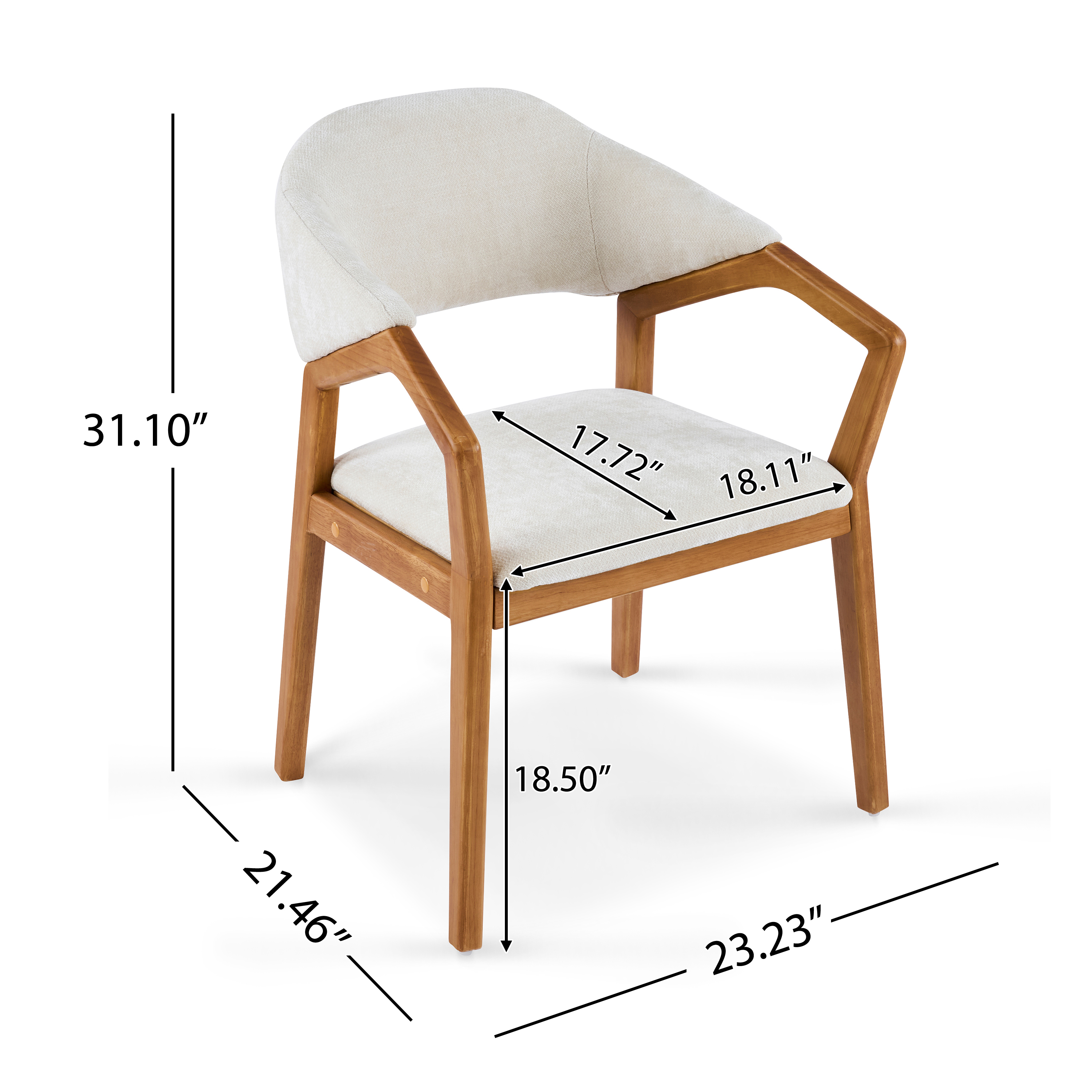 Chenille Upholstered Dining Chair Set, picture 4 of 4