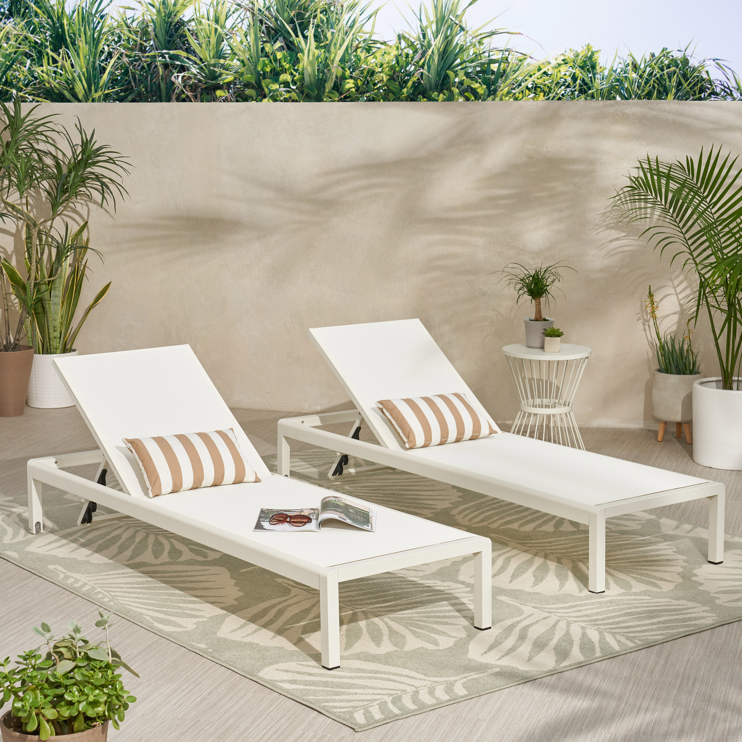 CAPE CORAL KD CHAISE LOUNGE WHI MP2   SET OF 2