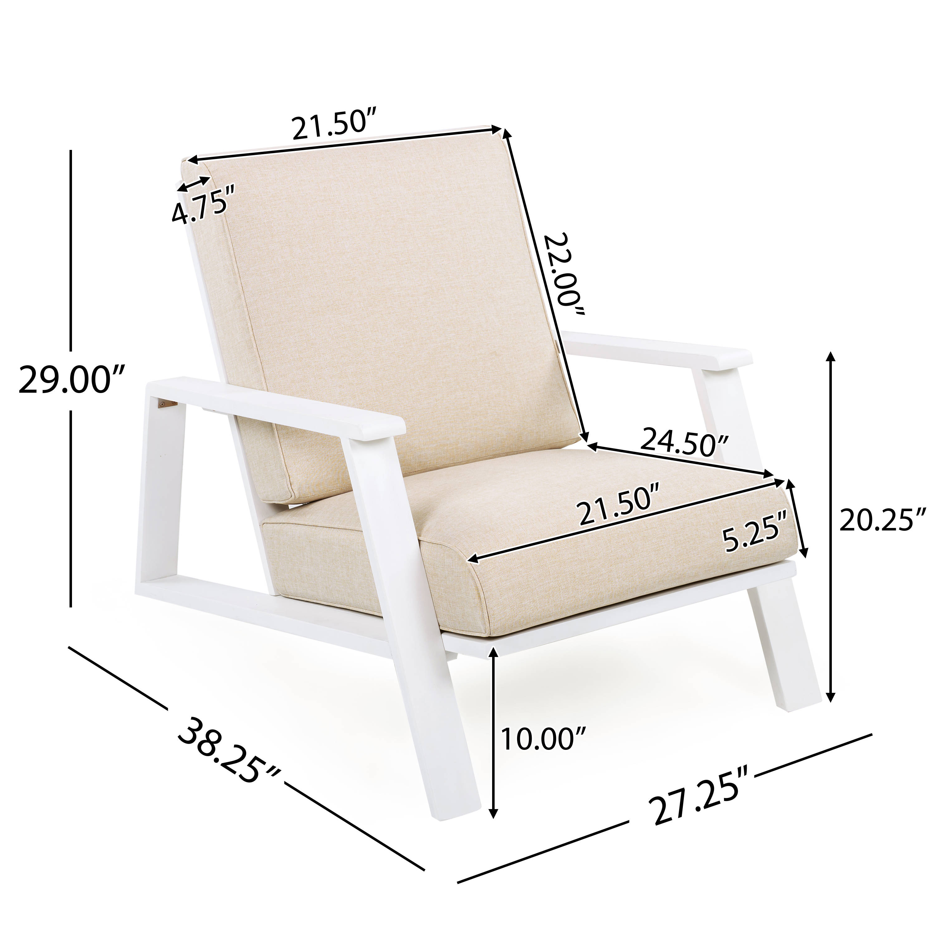 Acacia Wood Patio Lounge Chair, picture 4 of 4