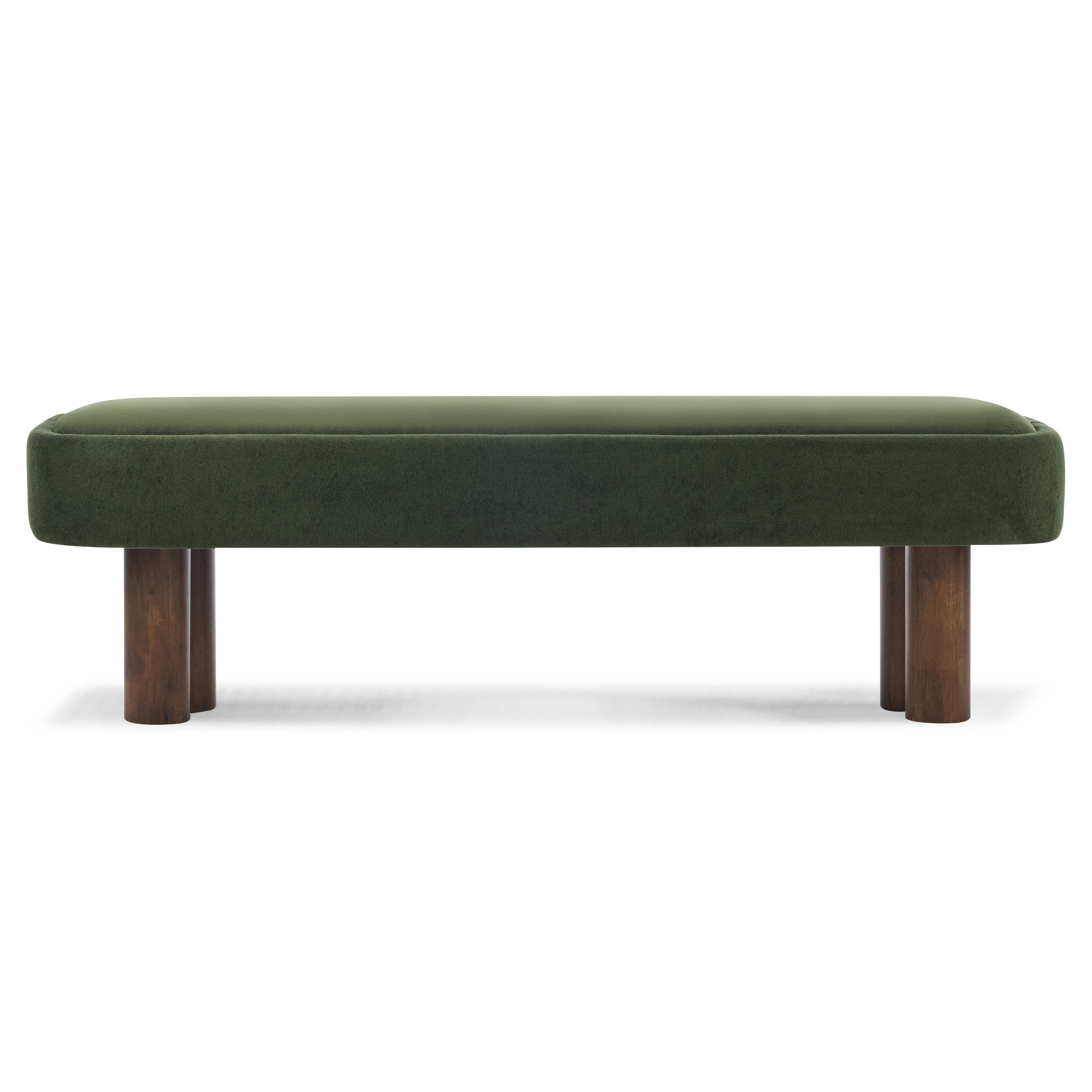 Green Fabric Dining Bench