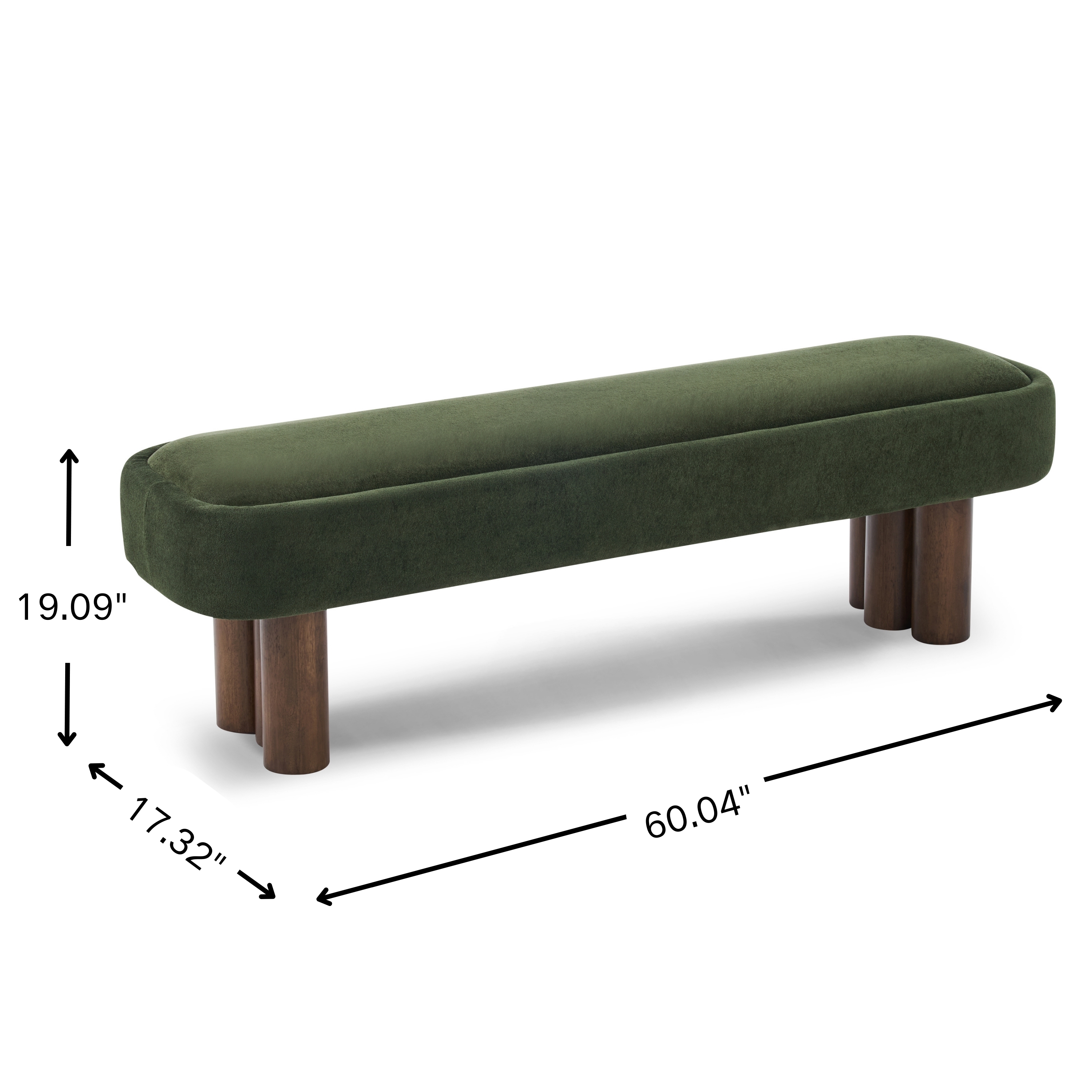 Green Fabric Dining Bench, picture 4 of 4