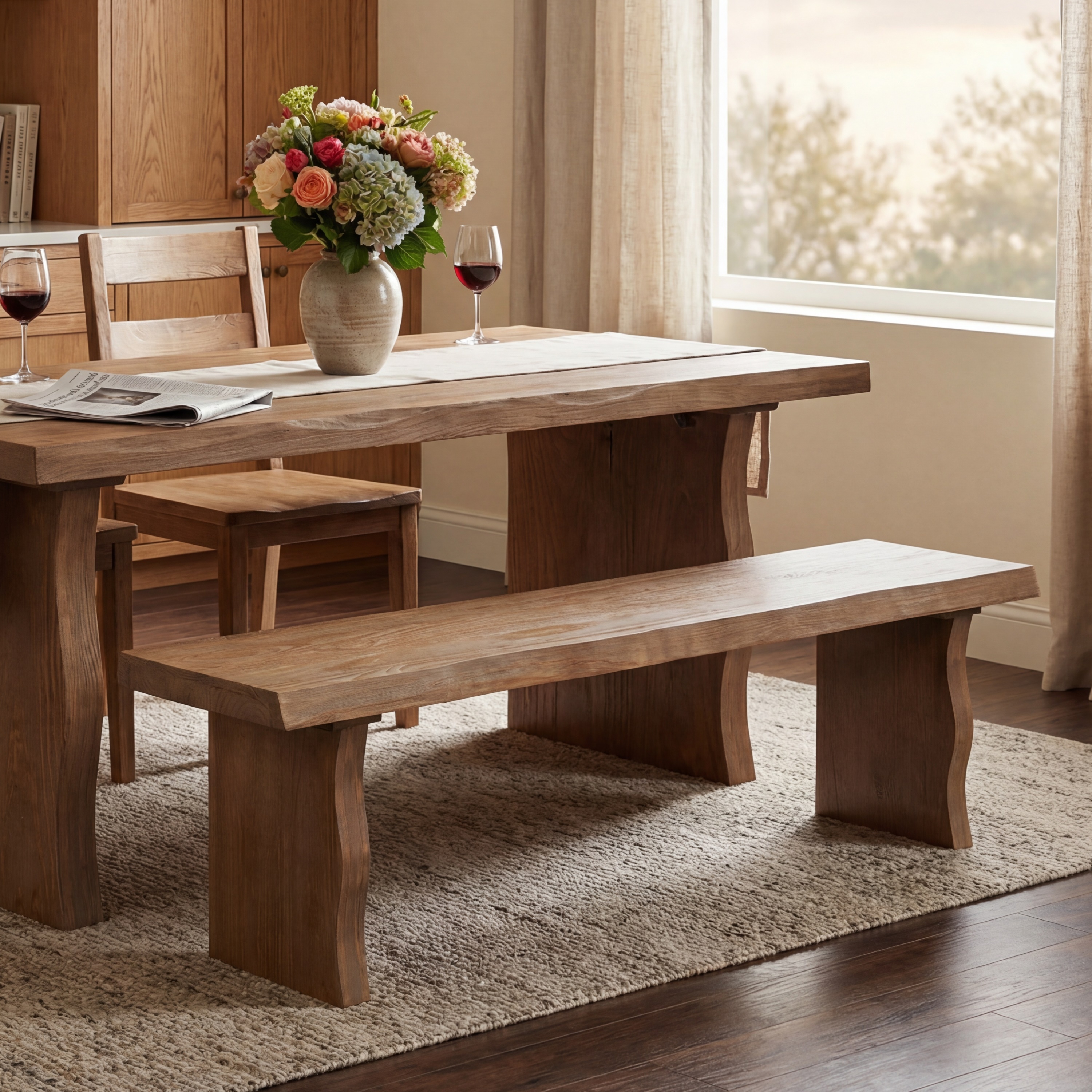 Pine Dining Bench, picture 3 of 4