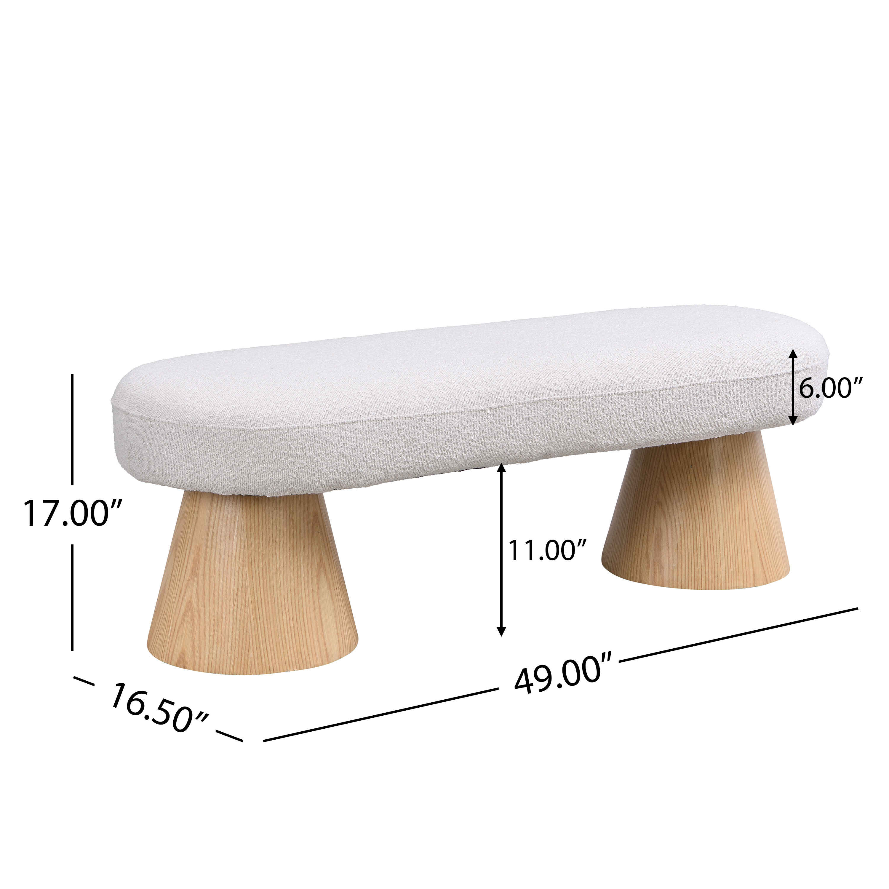 Upholstered Fabric Bench, picture 4 of 4
