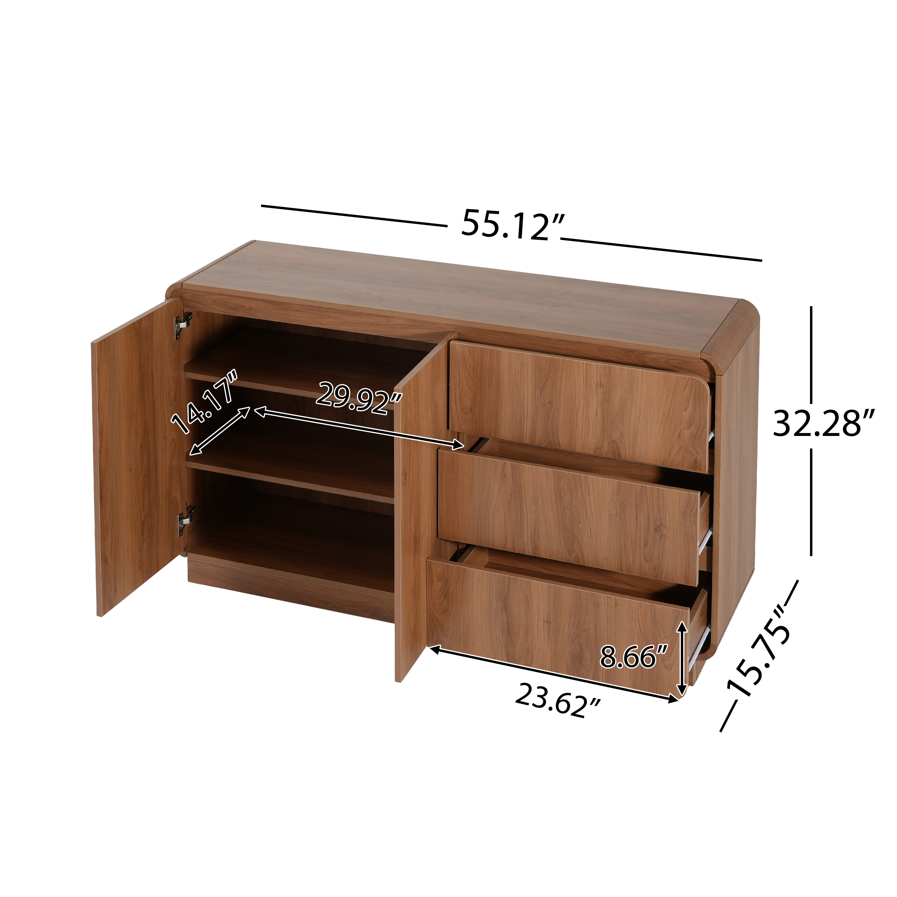 Walnut Sideboard Storage Cabinet, picture 4 of 4