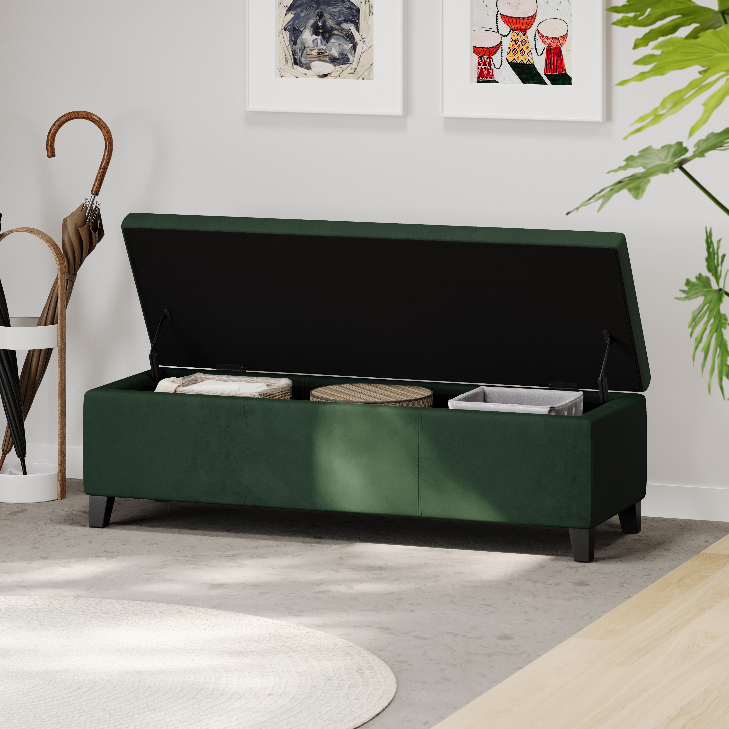 Upholstered Storage Ottoman Bench, picture 2 of 4