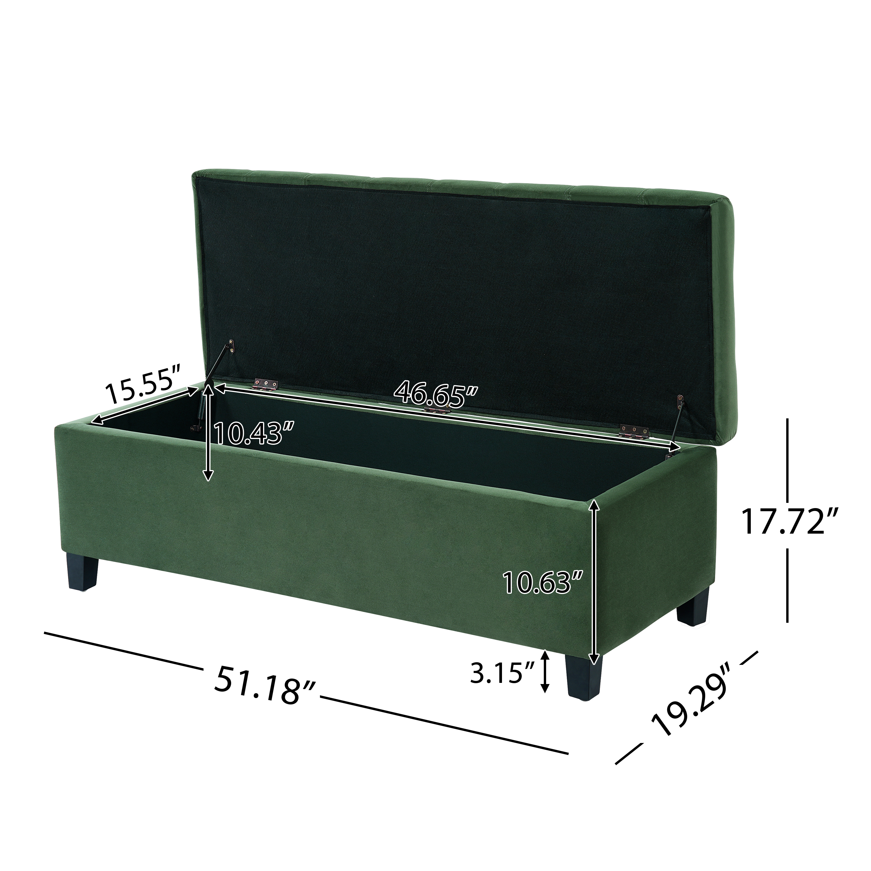 Upholstered Storage Ottoman Bench, picture 4 of 4
