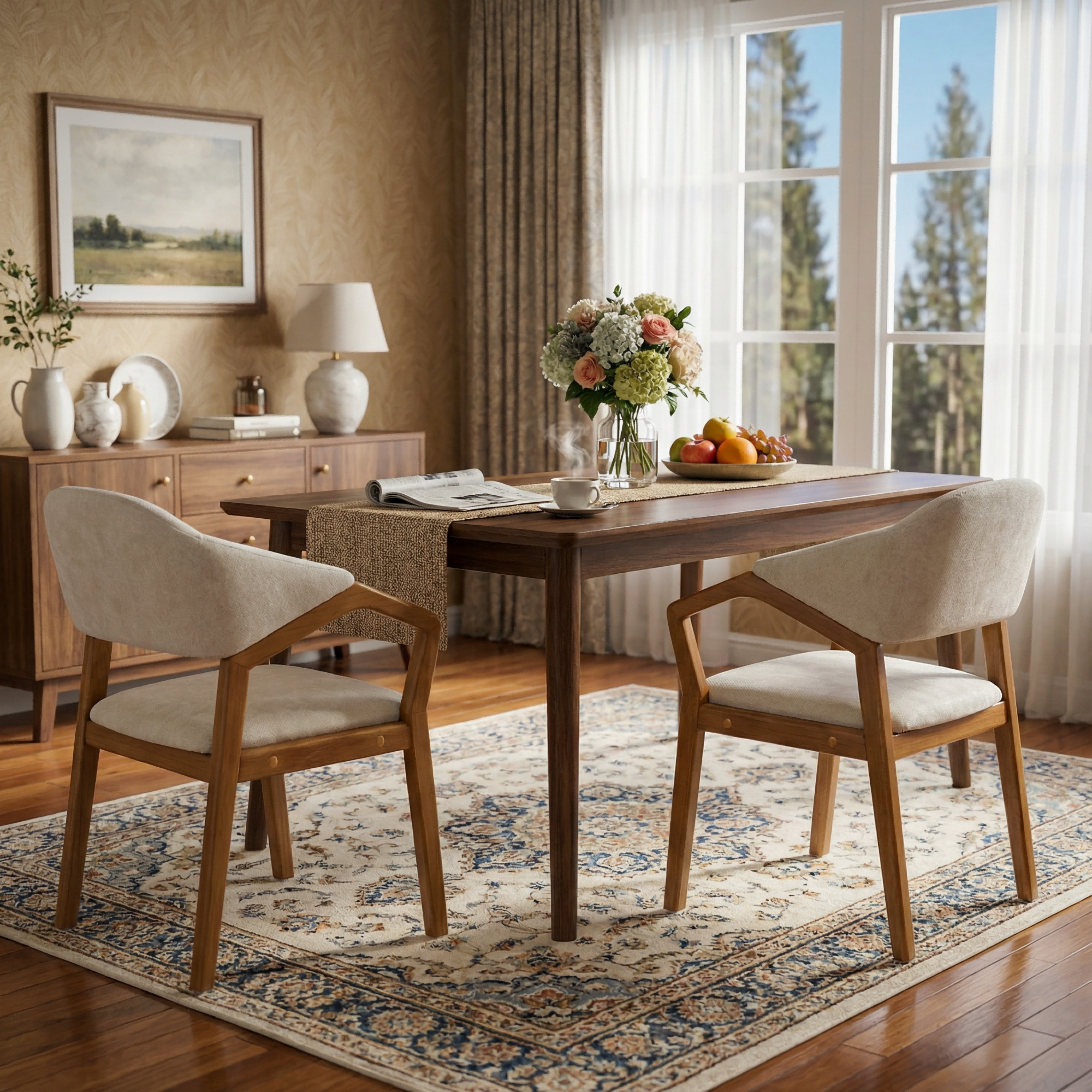 Chenille Upholstered Dining Chair Set, picture 3 of 4