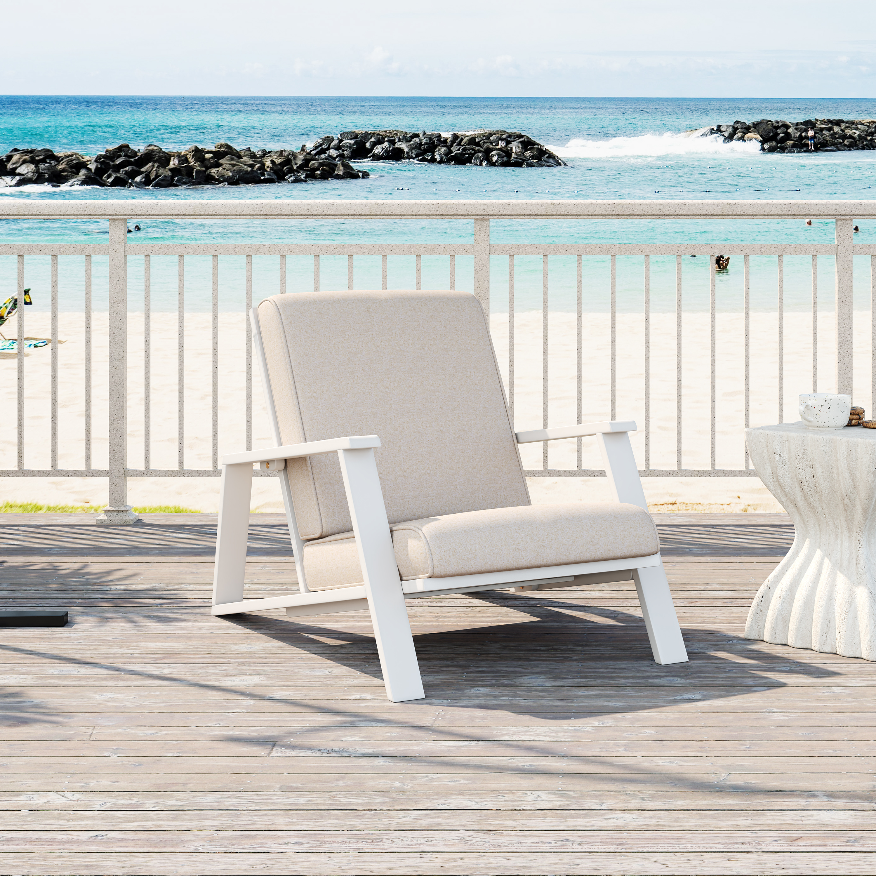 Acacia Wood Patio Lounge Chair, picture 3 of 4