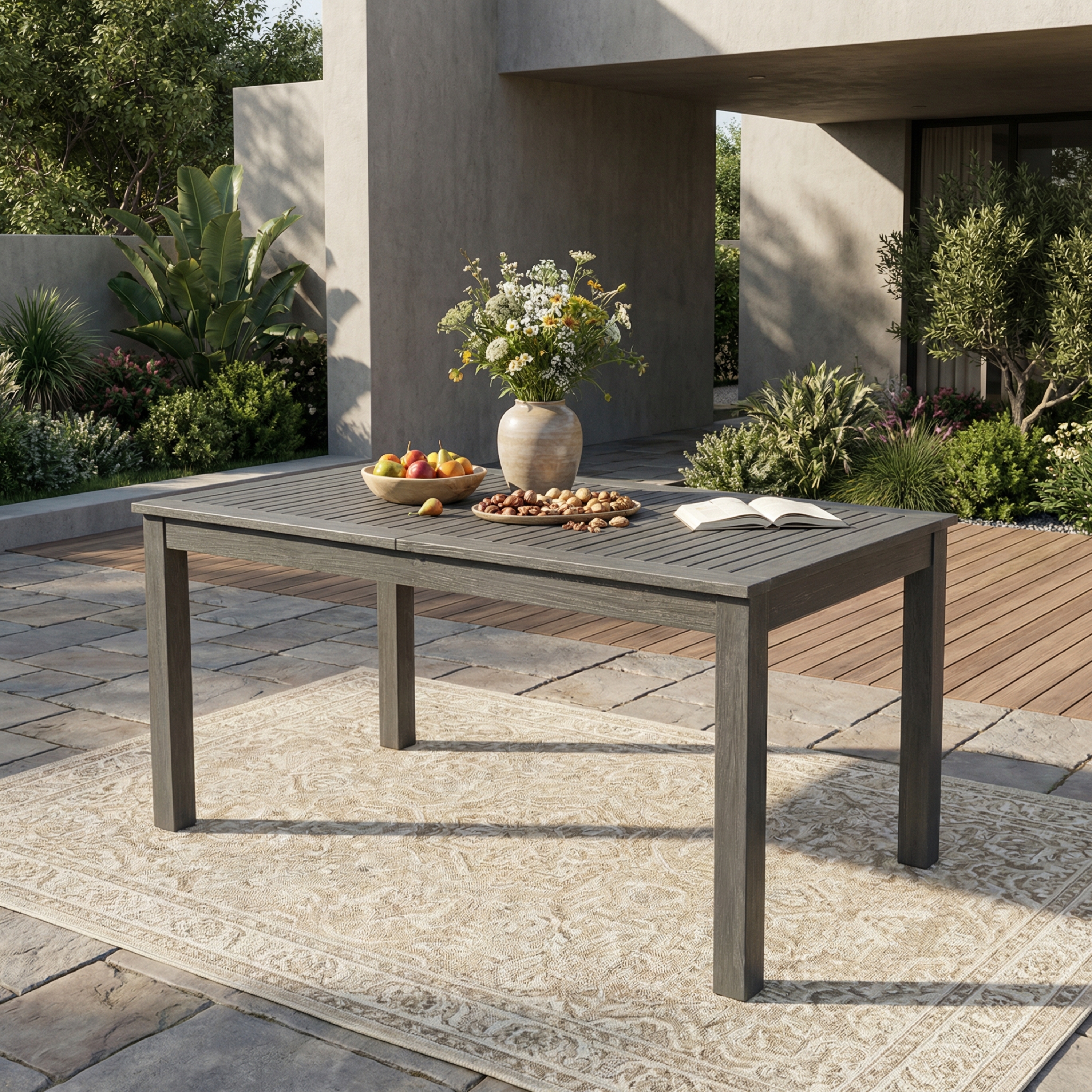 Expandable Acacia Wood Dining Table, picture 2 of 4