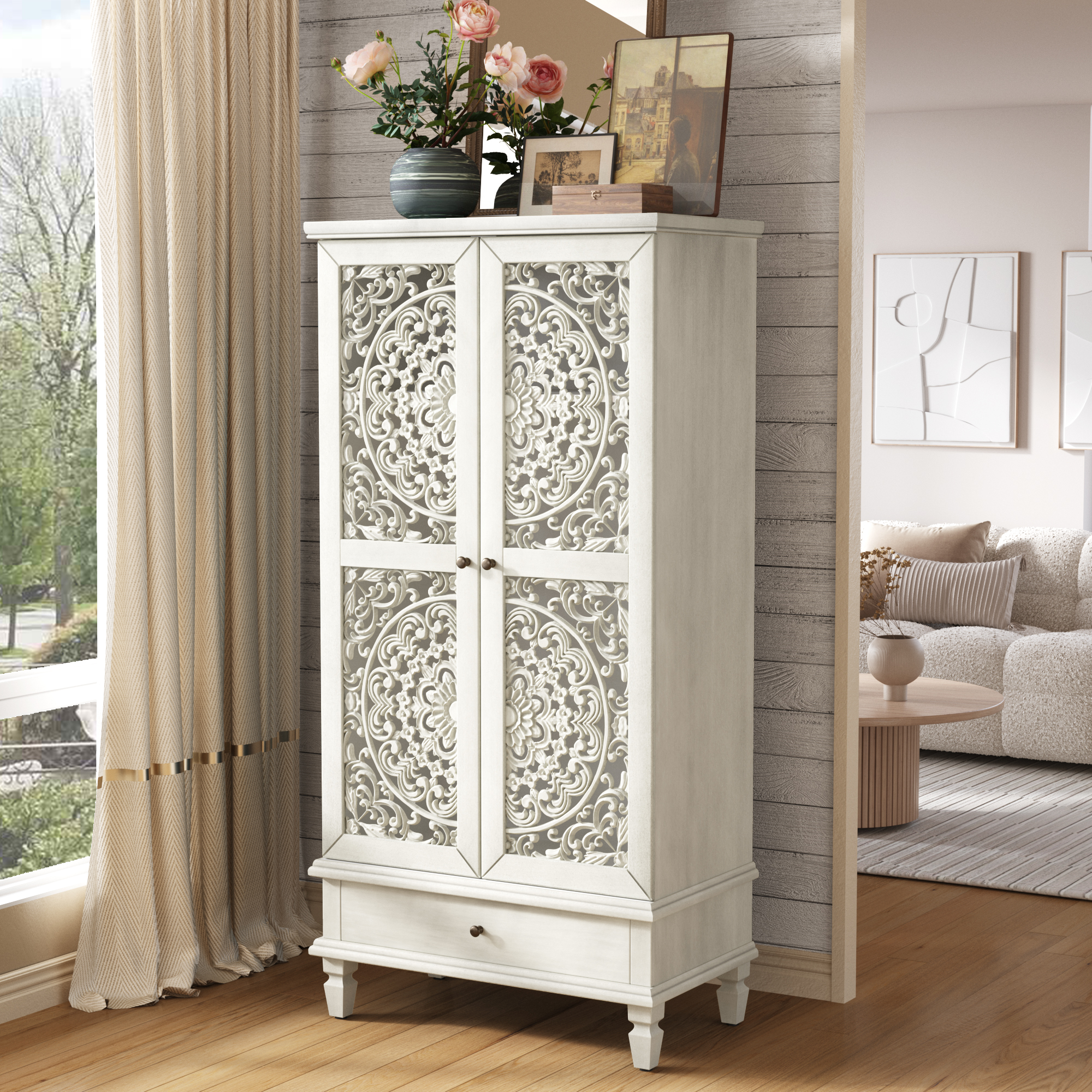 Tall Storage Cabinet with Drawer, picture 4 of 4