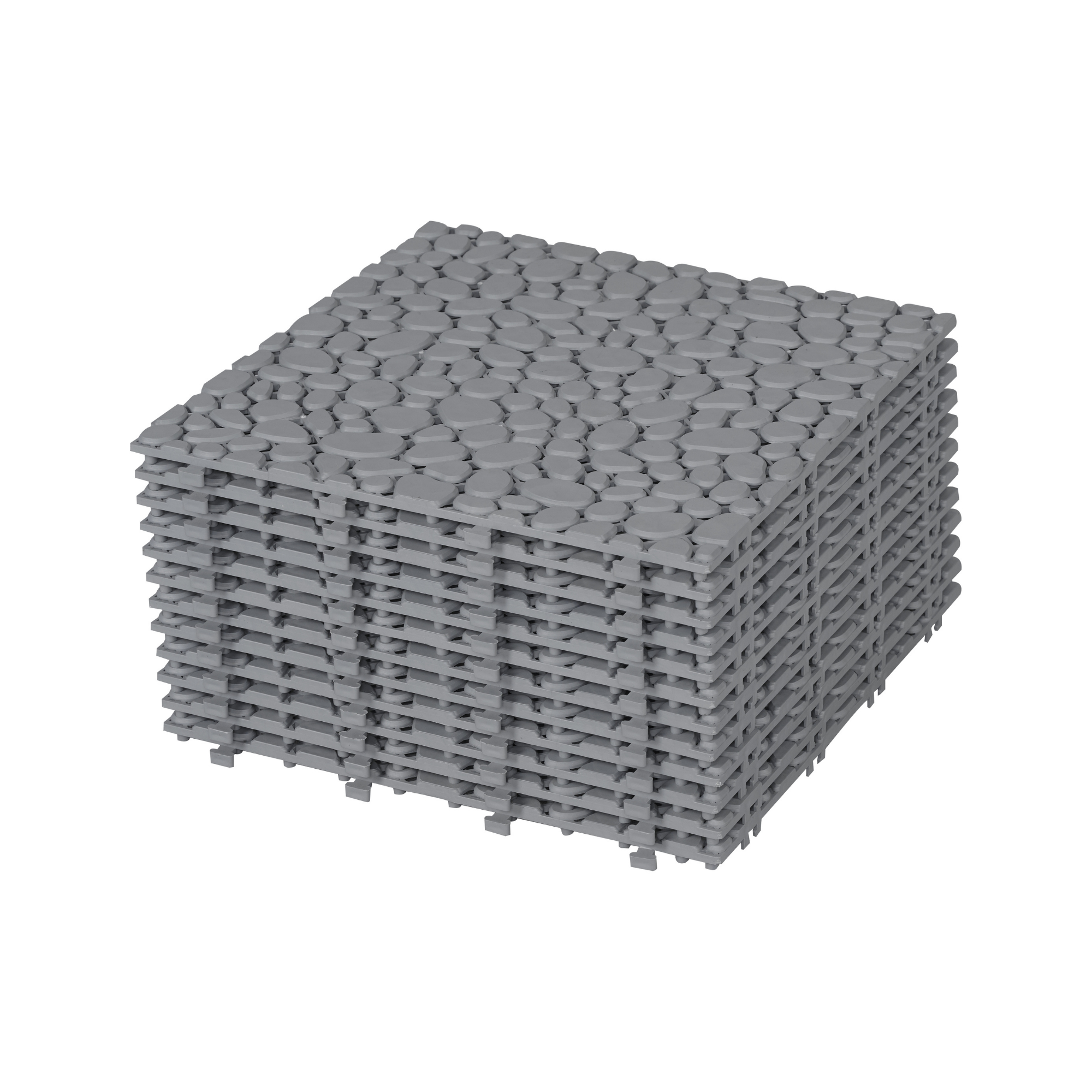 12 X 12 Inch Gray Interlocking Deck Tiles Plastic Waterproof Outdoor All Weather Anti-slip Bathroom Shower Balcony Porch Strong Weight Capacity Upto 4
