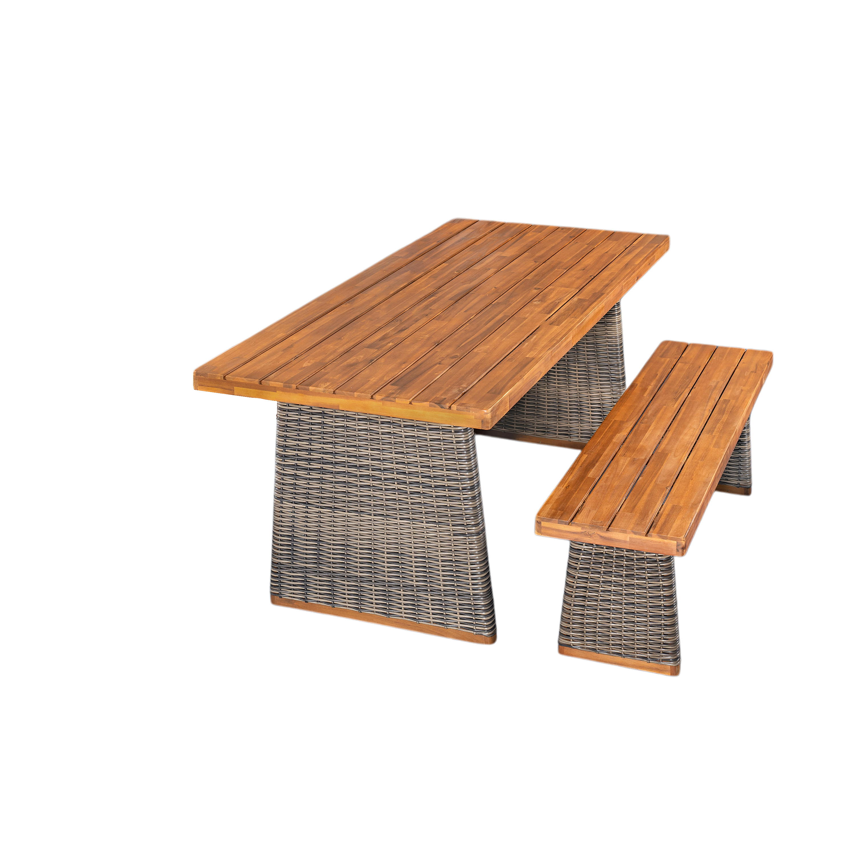 Acacia Wood Dining Table Set, picture 3 of 5