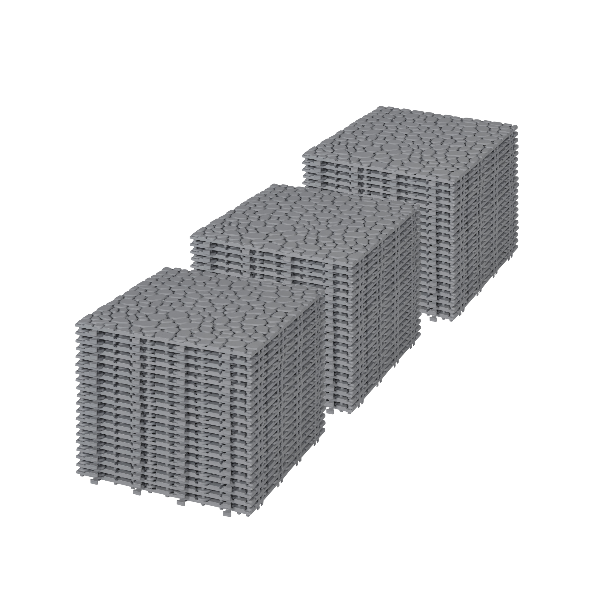 12 X 12 Inch Gray Interlocking Deck Tiles Plastic Waterproof Outdoor All Weather Anti-slip Bathroom Shower Balcony Porch Strong Weight Capacity Upto 4