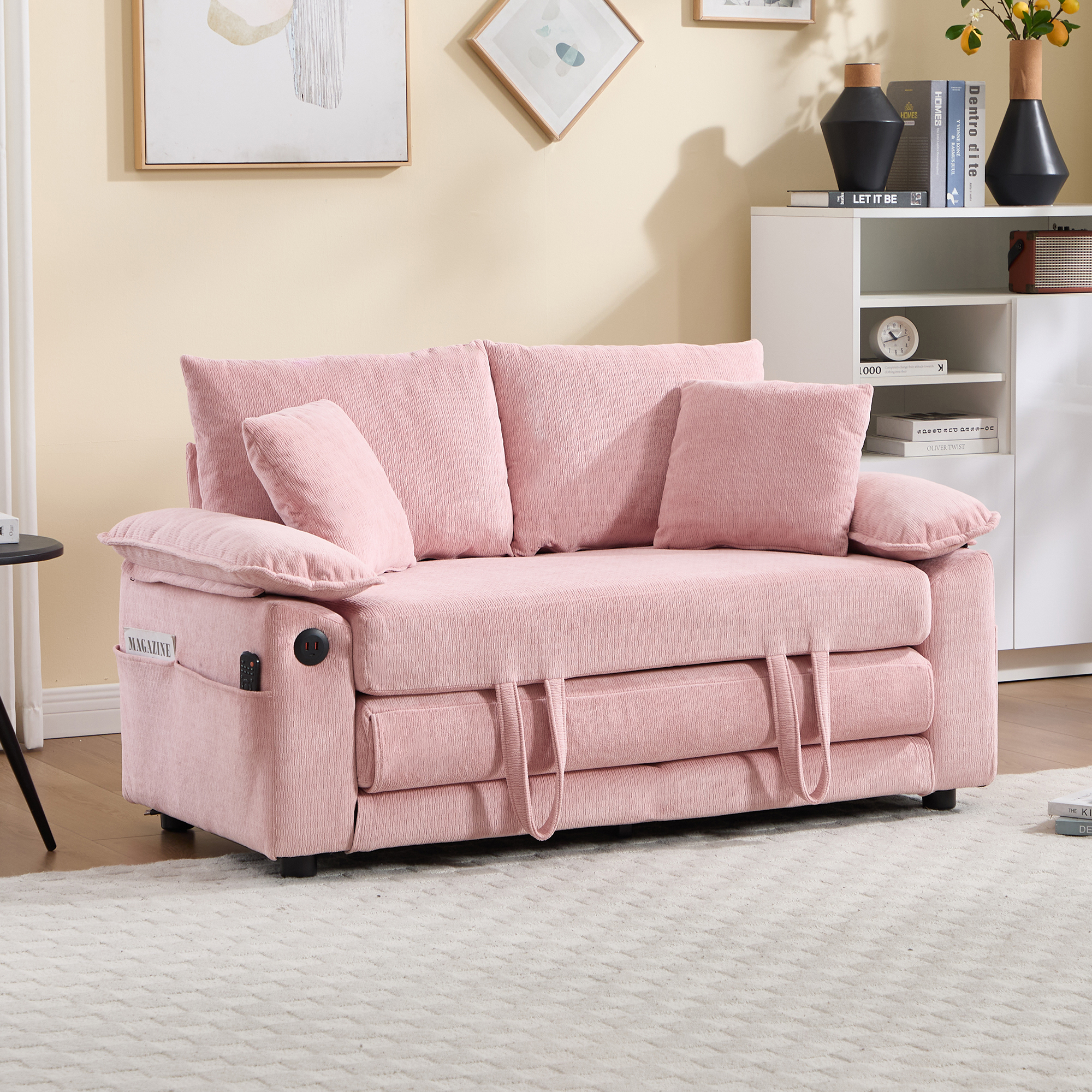Chenille Convertible Futon Sofa Bed, picture 4 of 4