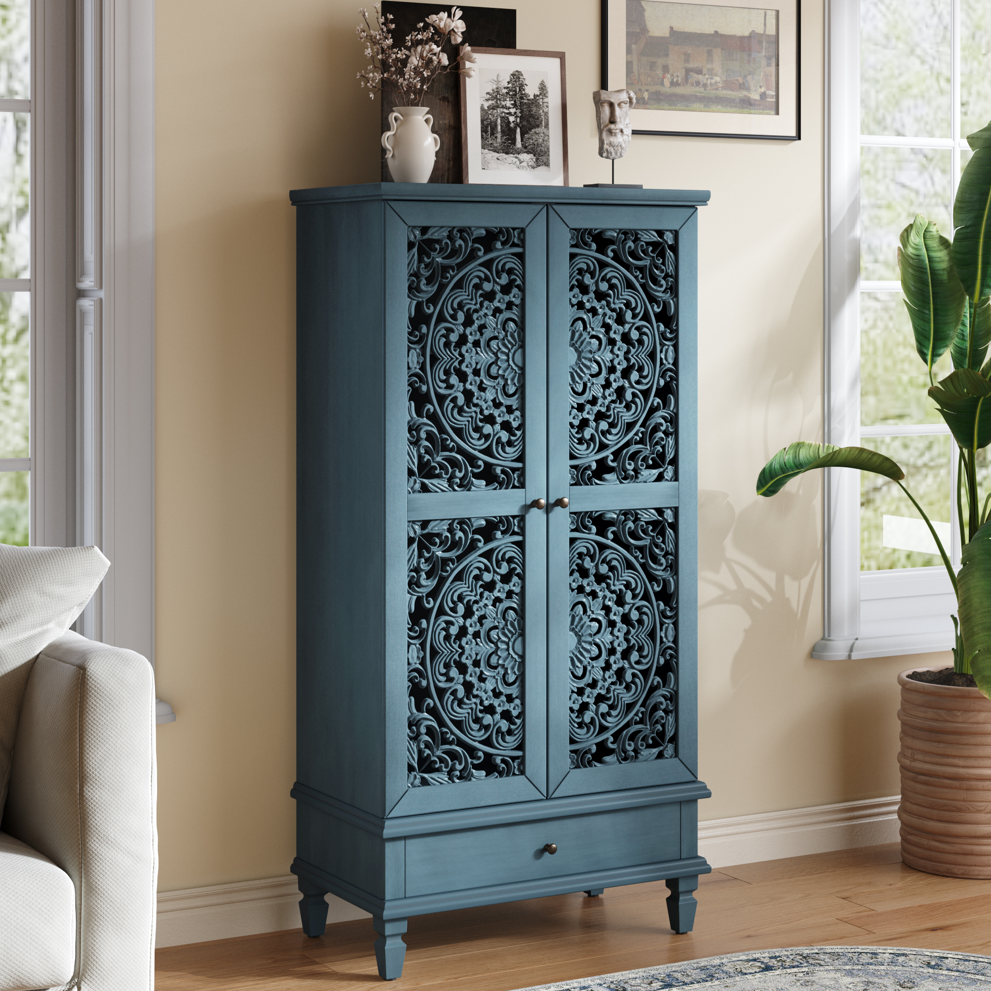 Tall Storage Cabinet with Drawer, picture 3 of 4