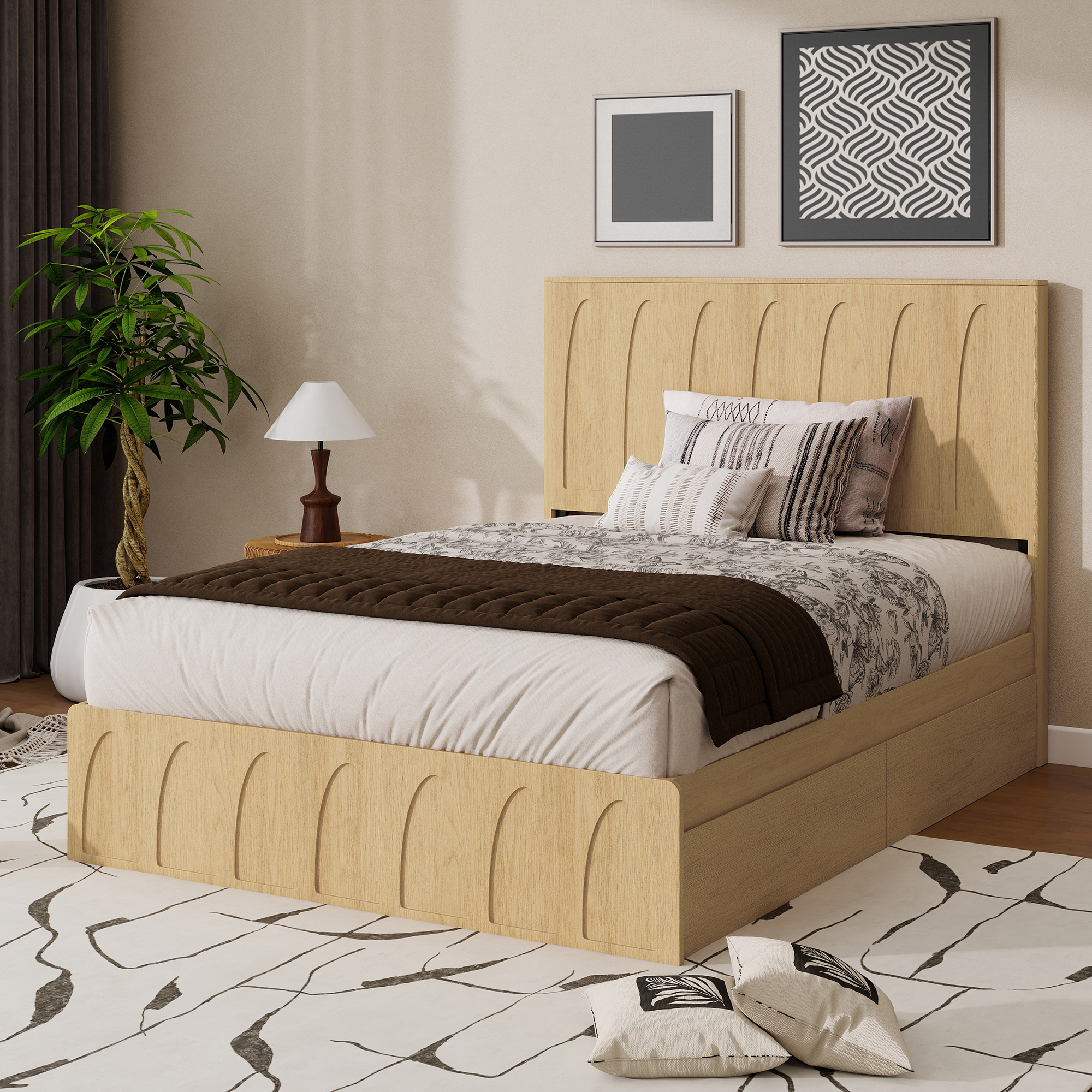 Queen Solid Wood Platform Bed, picture 4 of 4
