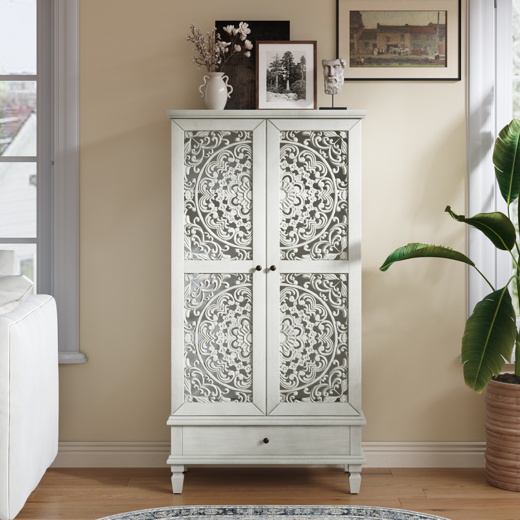Tall Storage Cabinet with Drawer, picture 3 of 4