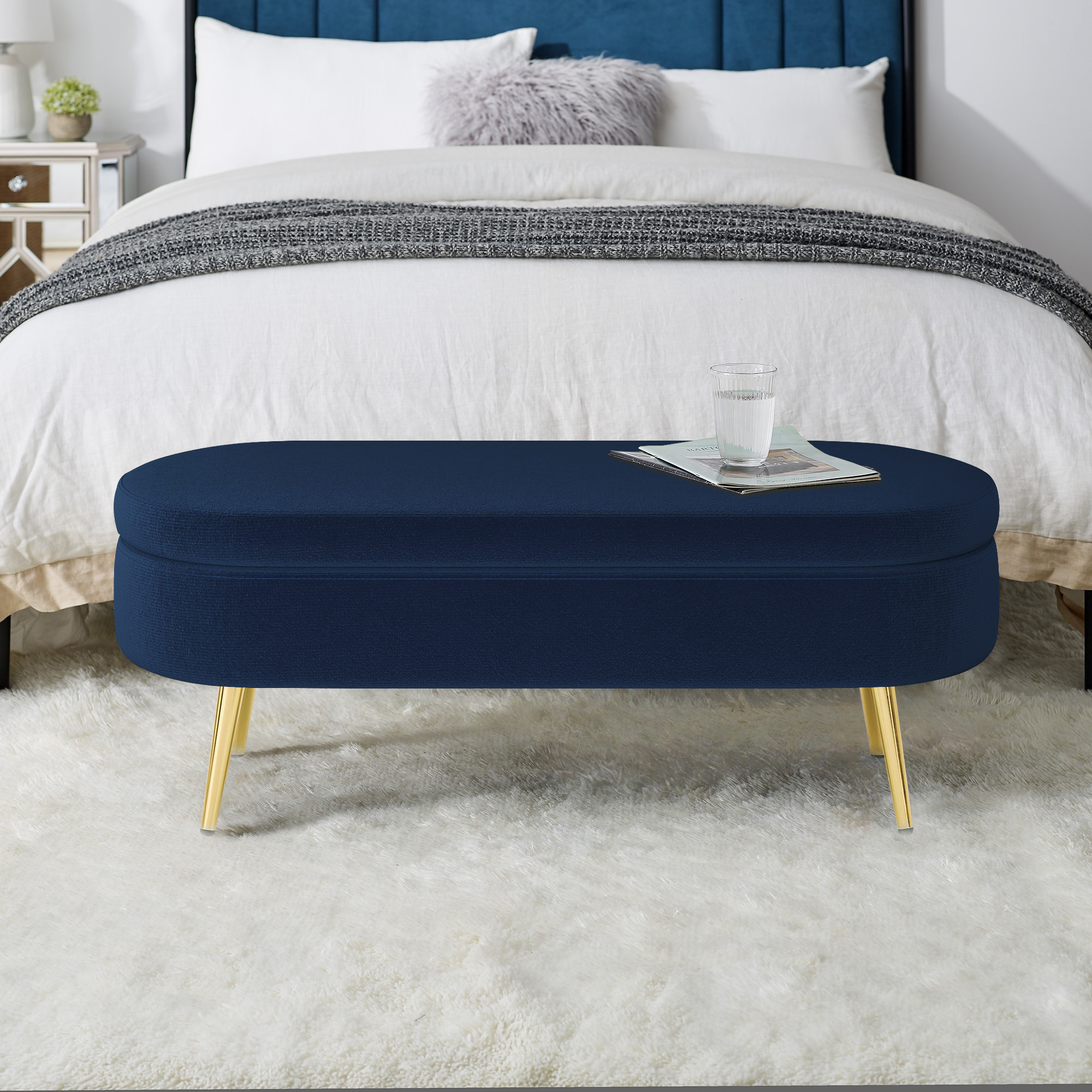 Oval Storage Ottoman Bench, picture 4 of 4