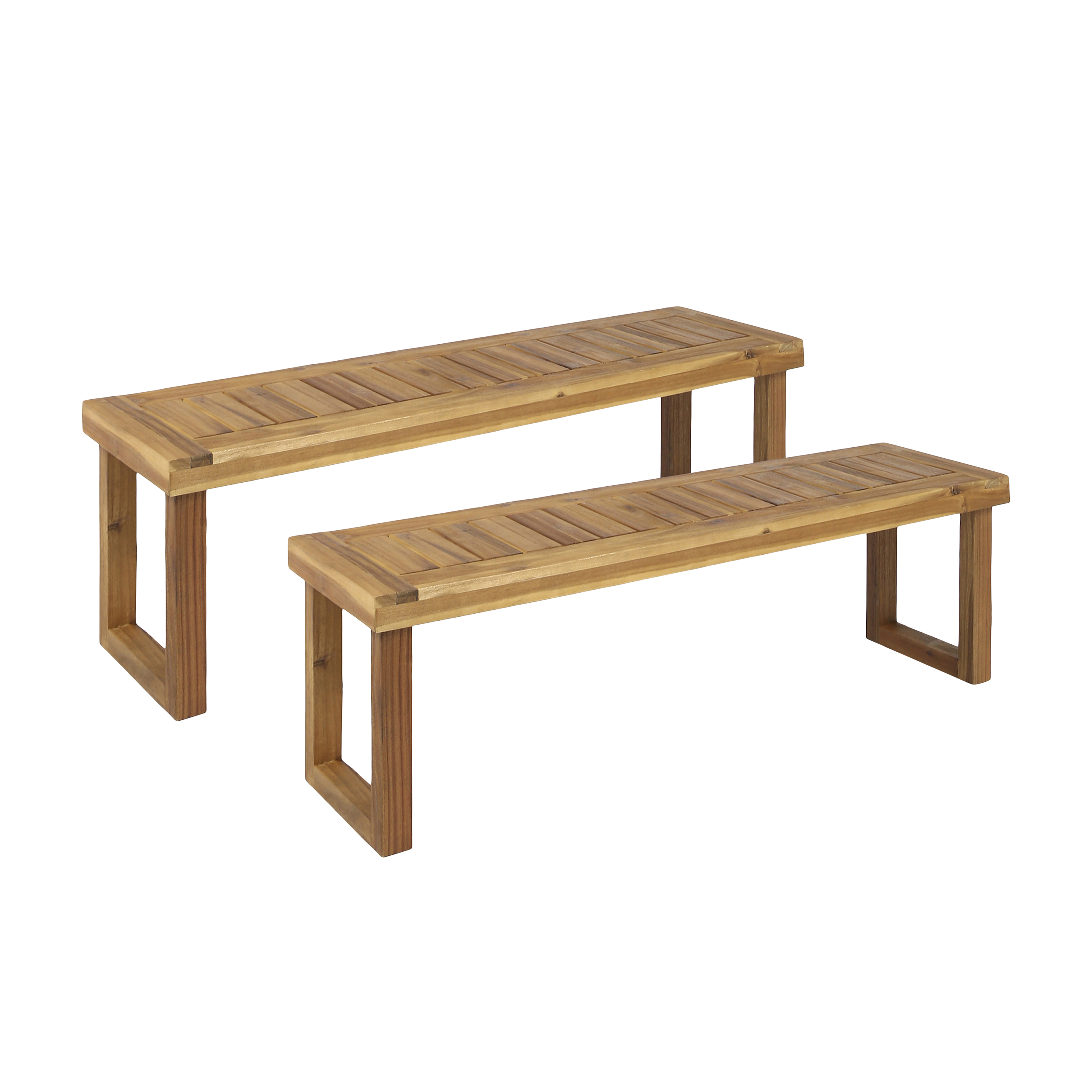 Acacia Wood Outdoor Bench