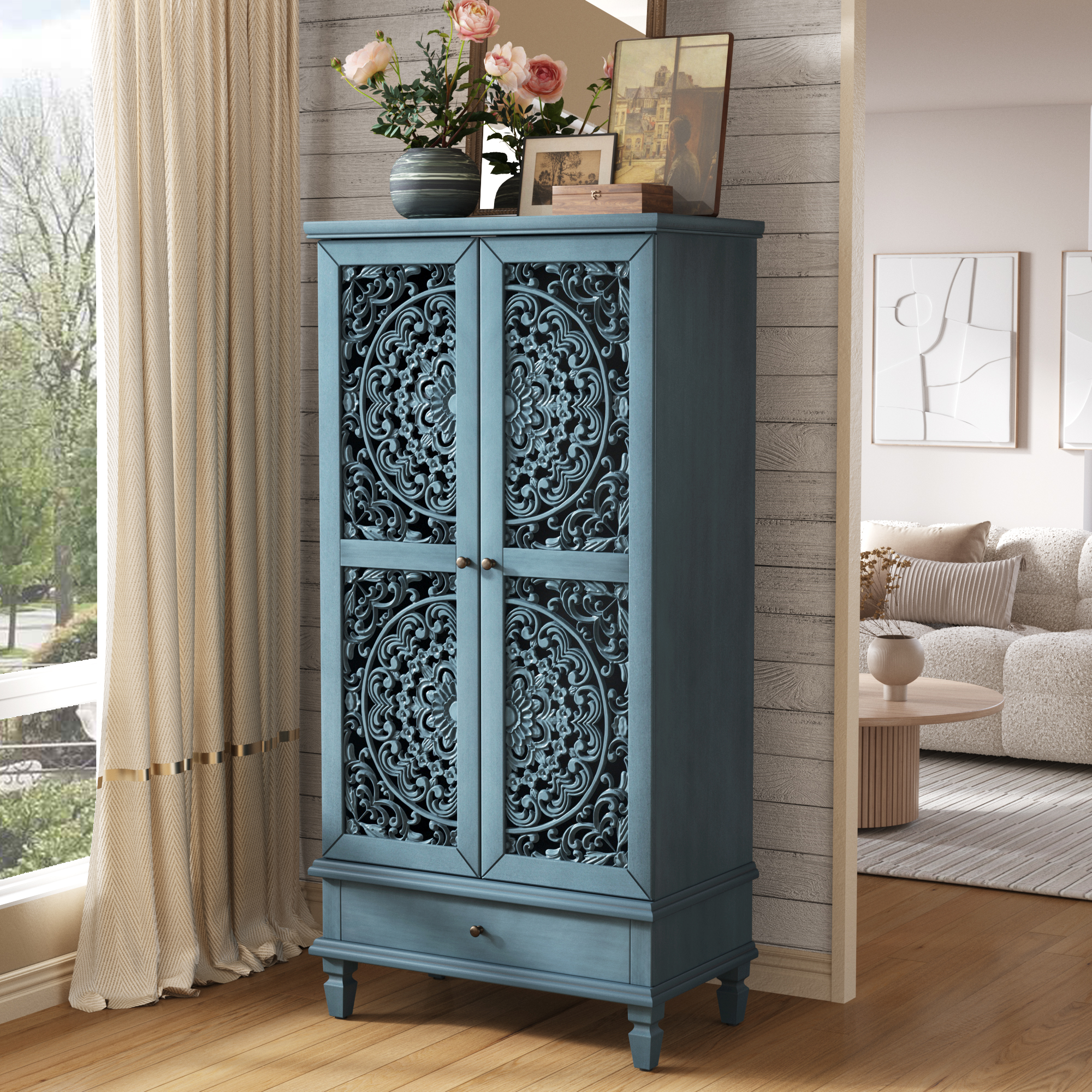 Tall Storage Cabinet with Drawer, picture 2 of 4