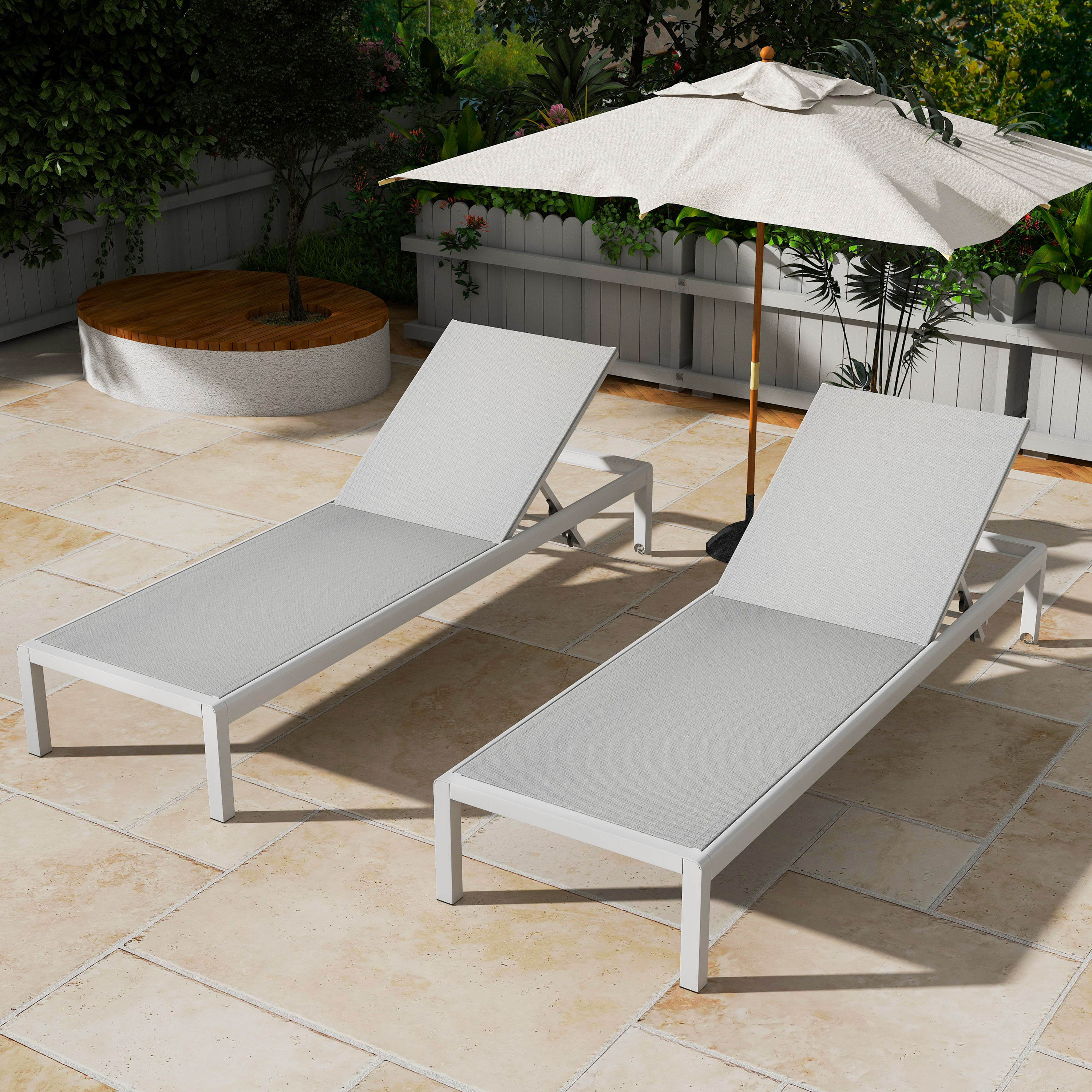 Aluminum Mesh Chaise Lounge Set, picture 3 of 4