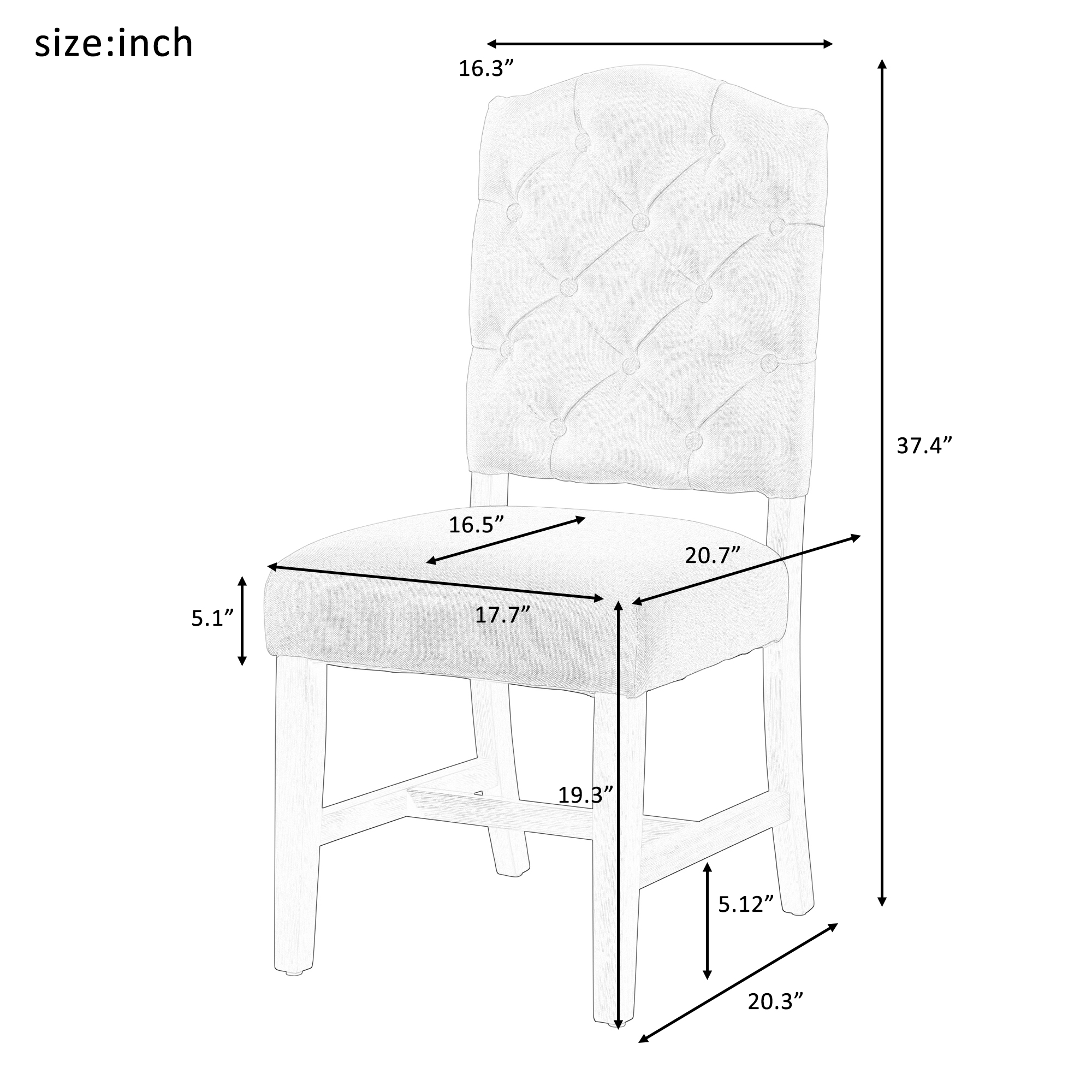 Upholstered Dining Chair Set, picture 3 of 4