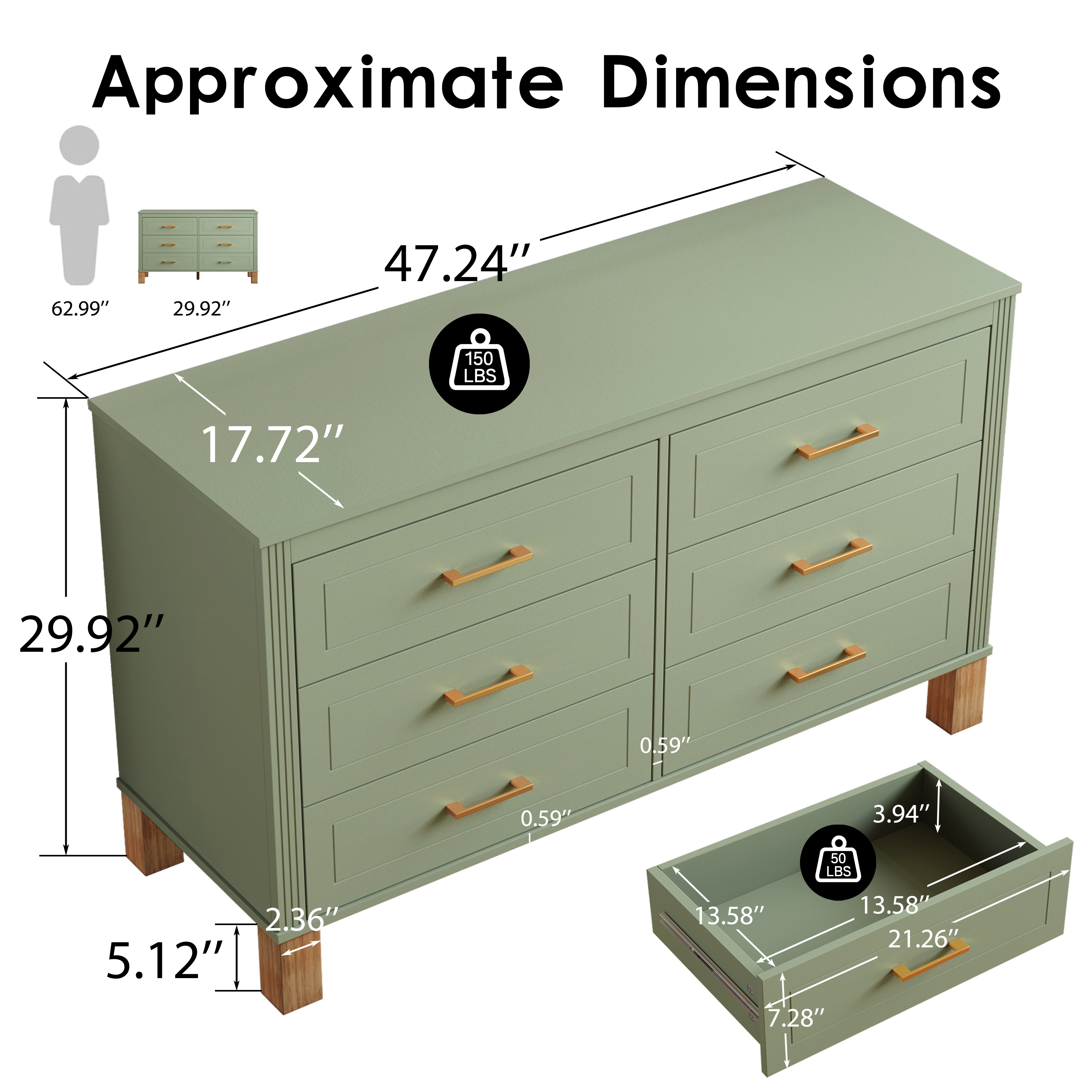 6-Drawer Double Dresser, picture 4 of 4